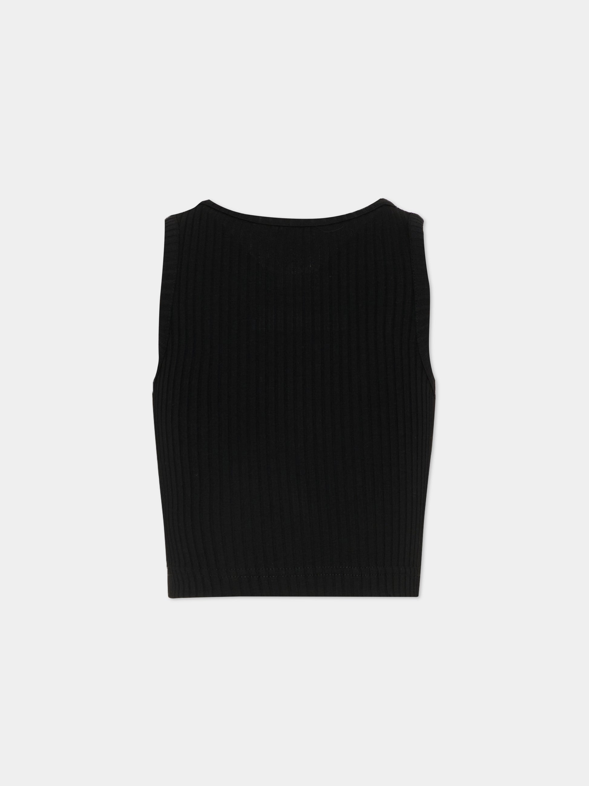 Top nero per bambina con logo,Palm Angels,PGAG002S26JER002 110