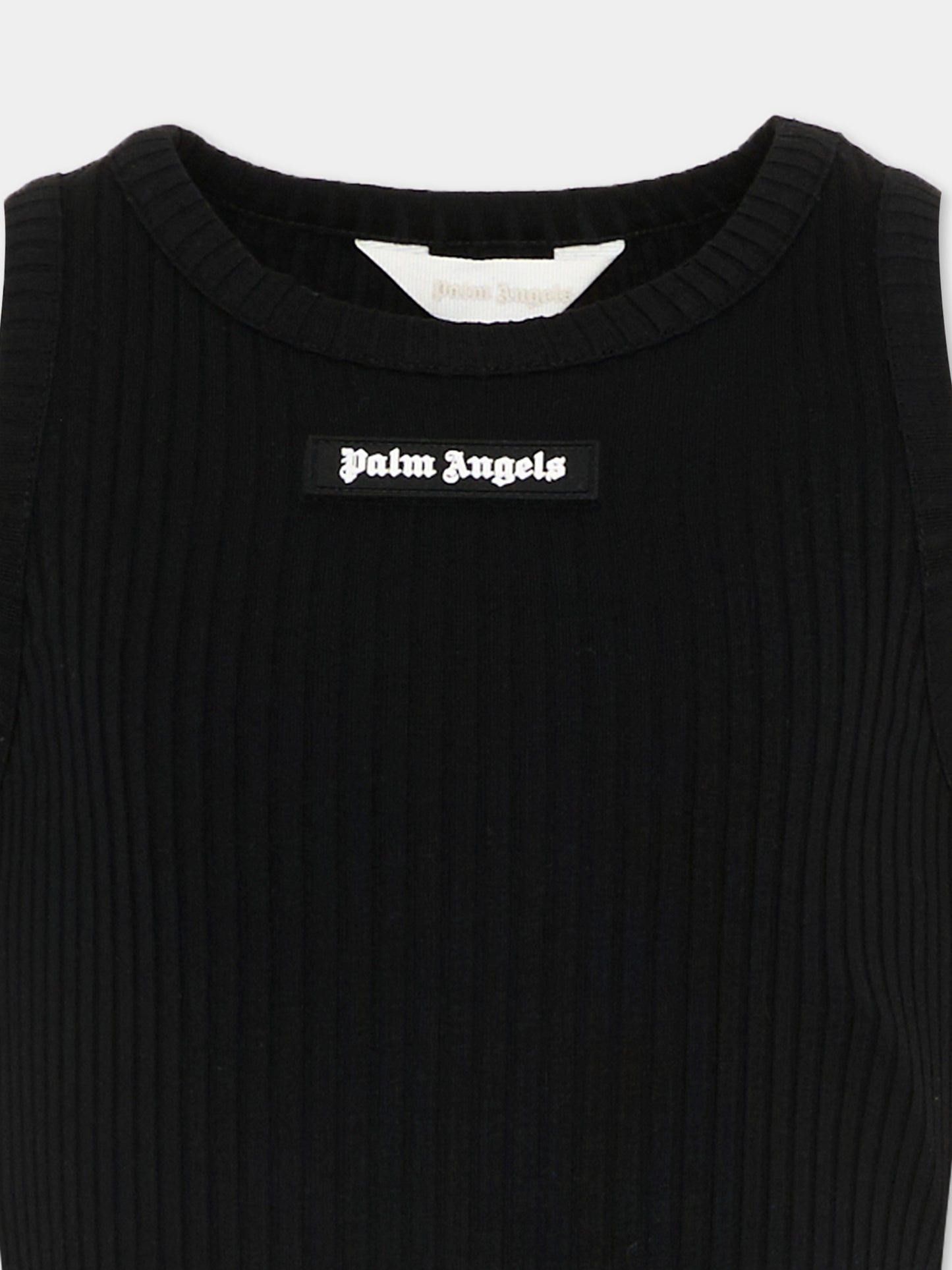 Top nero per bambina con logo,Palm Angels,PGAG002S26JER002 110
