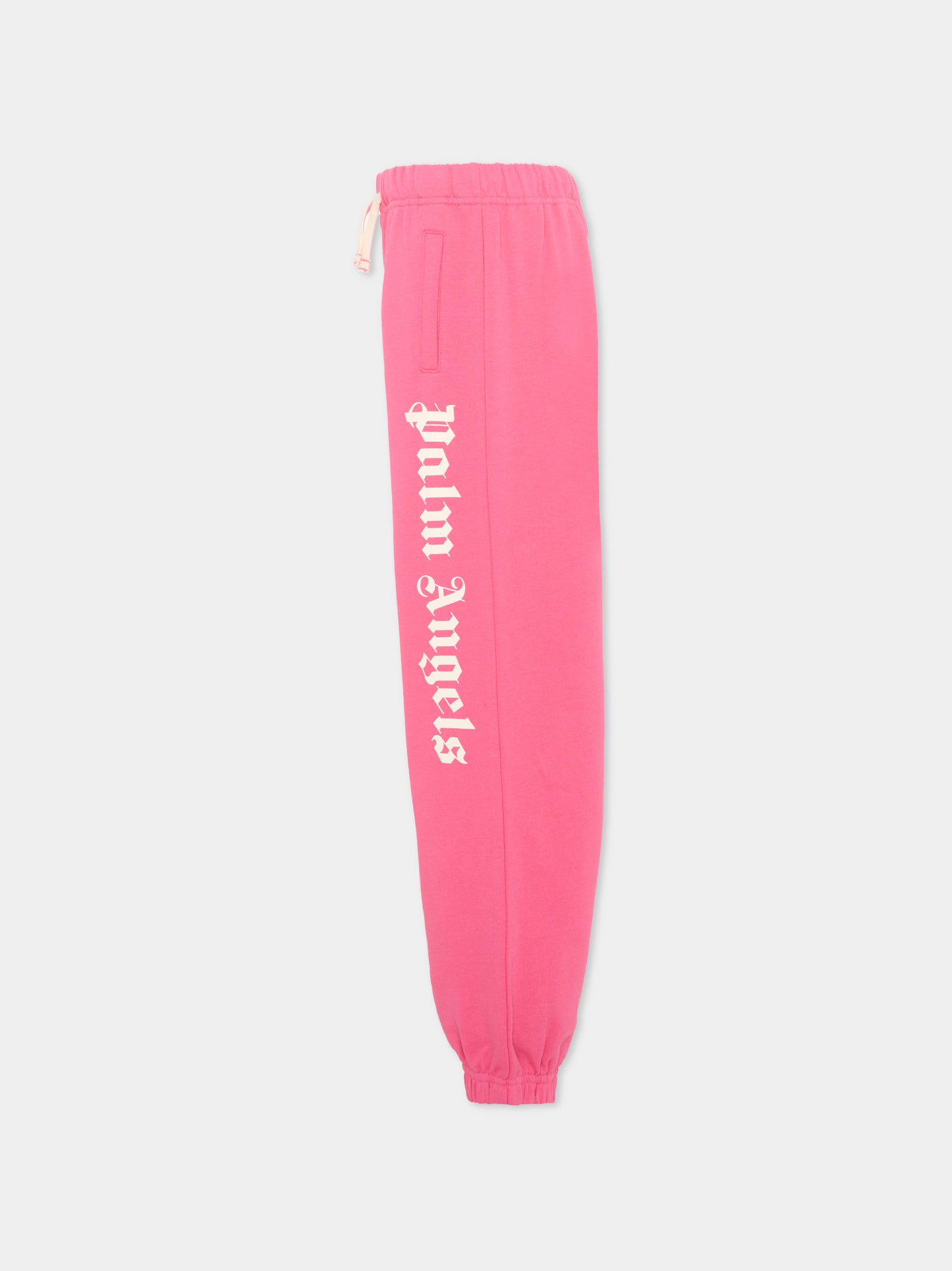Pantaloni sportivi fucsia per bambina con logo,Palm Angels,PGCH008S26FLE001 044