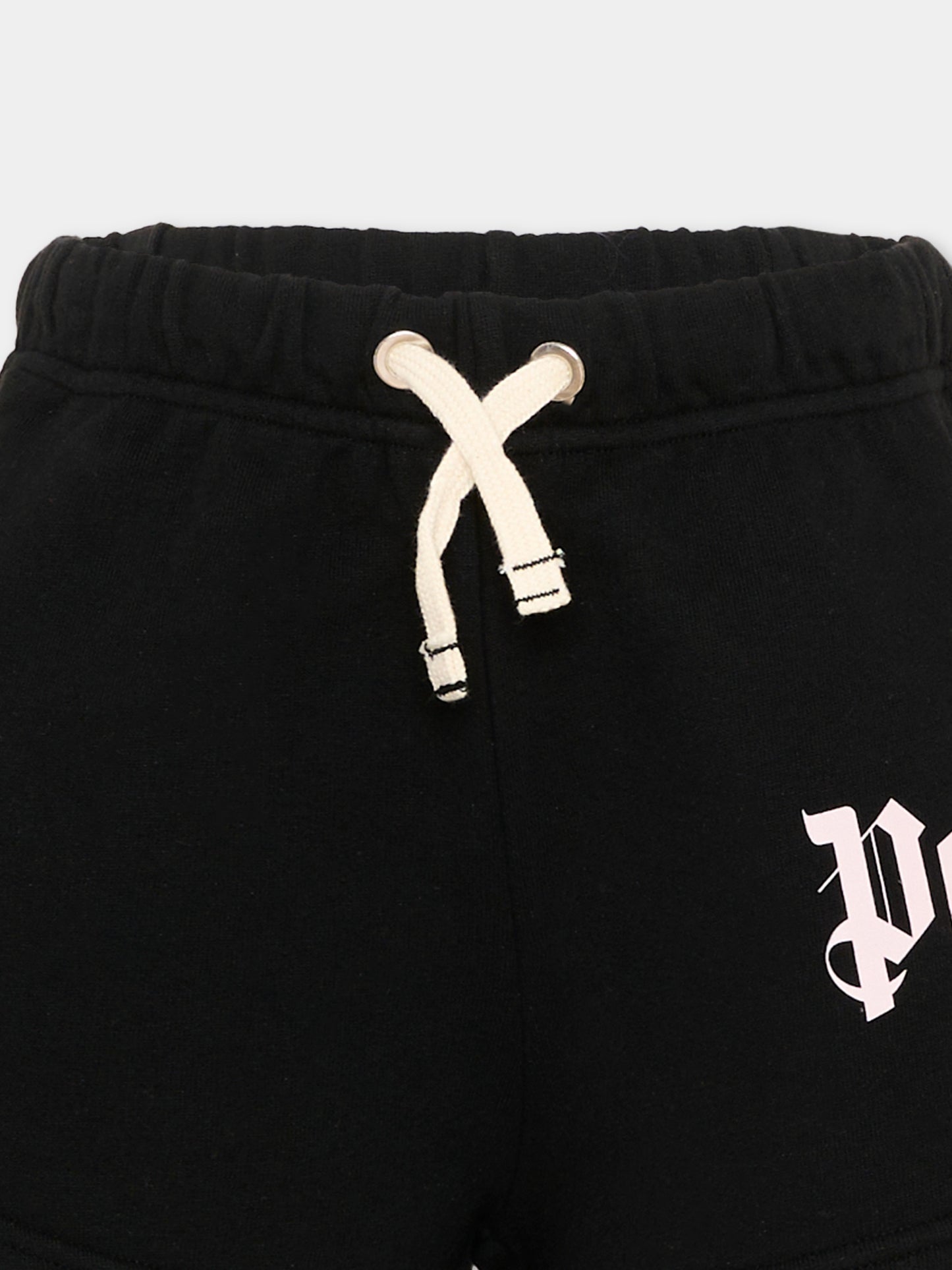 Shorts sportivi neri per bambina con logo,Palm Angels,PGCI005S26FLE002 110