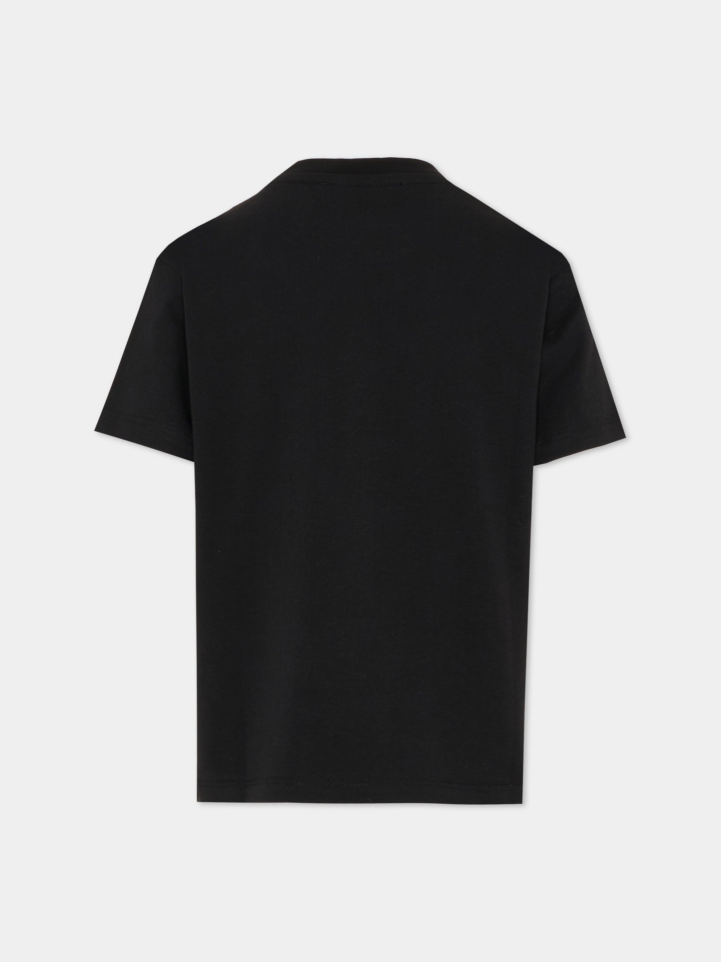 T-shirt nera per bambina con gelato di strass,Philipp Plein Junior,S6PHJGTH210 110