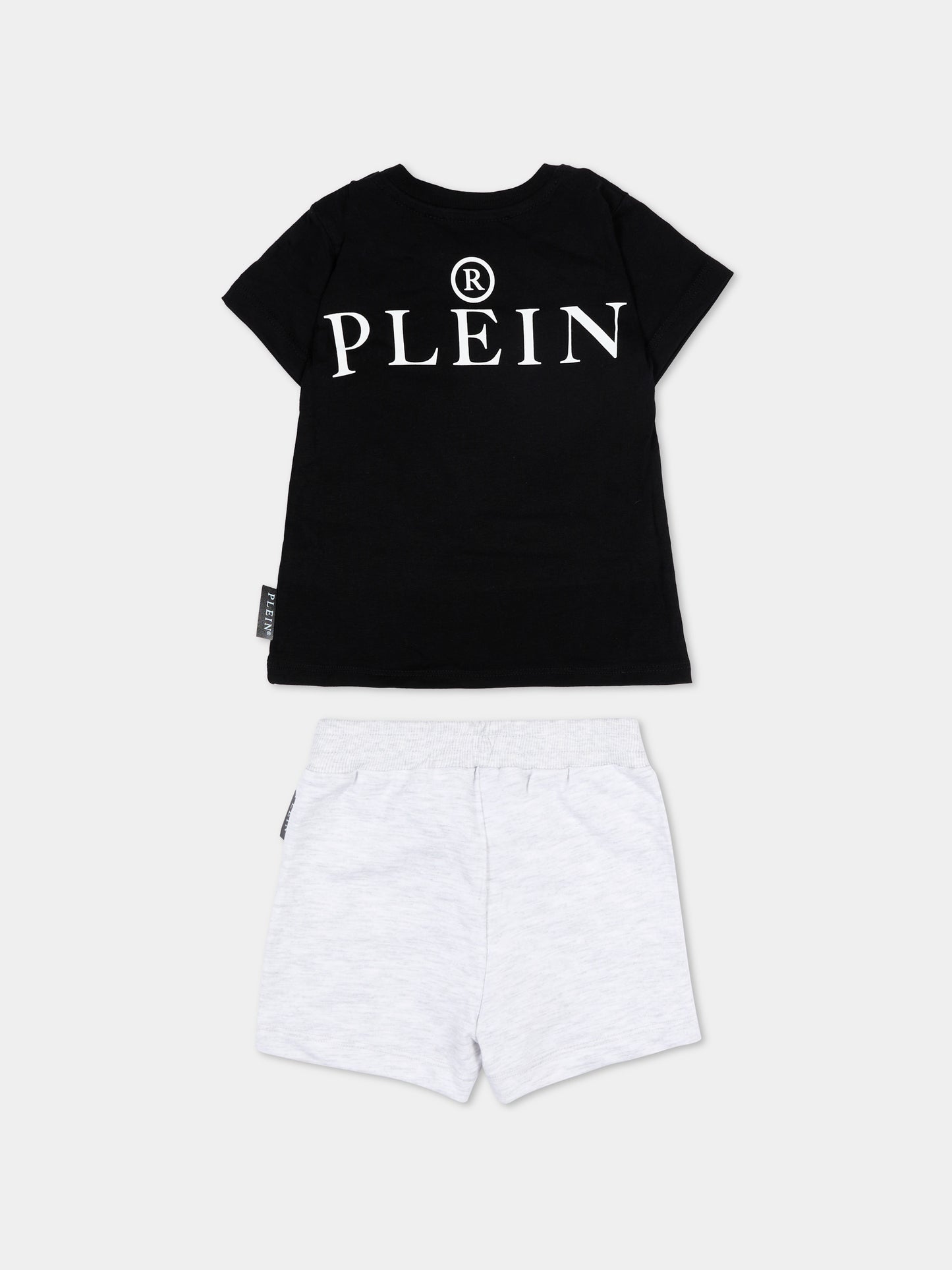 Completo sportivo nero per neonato con logo,Philipp Plein Junior,S6PHNBTS135 110