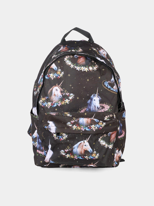 Zaino Mio nero per bambini con unicorno all over,Molo,7W25V201 9383