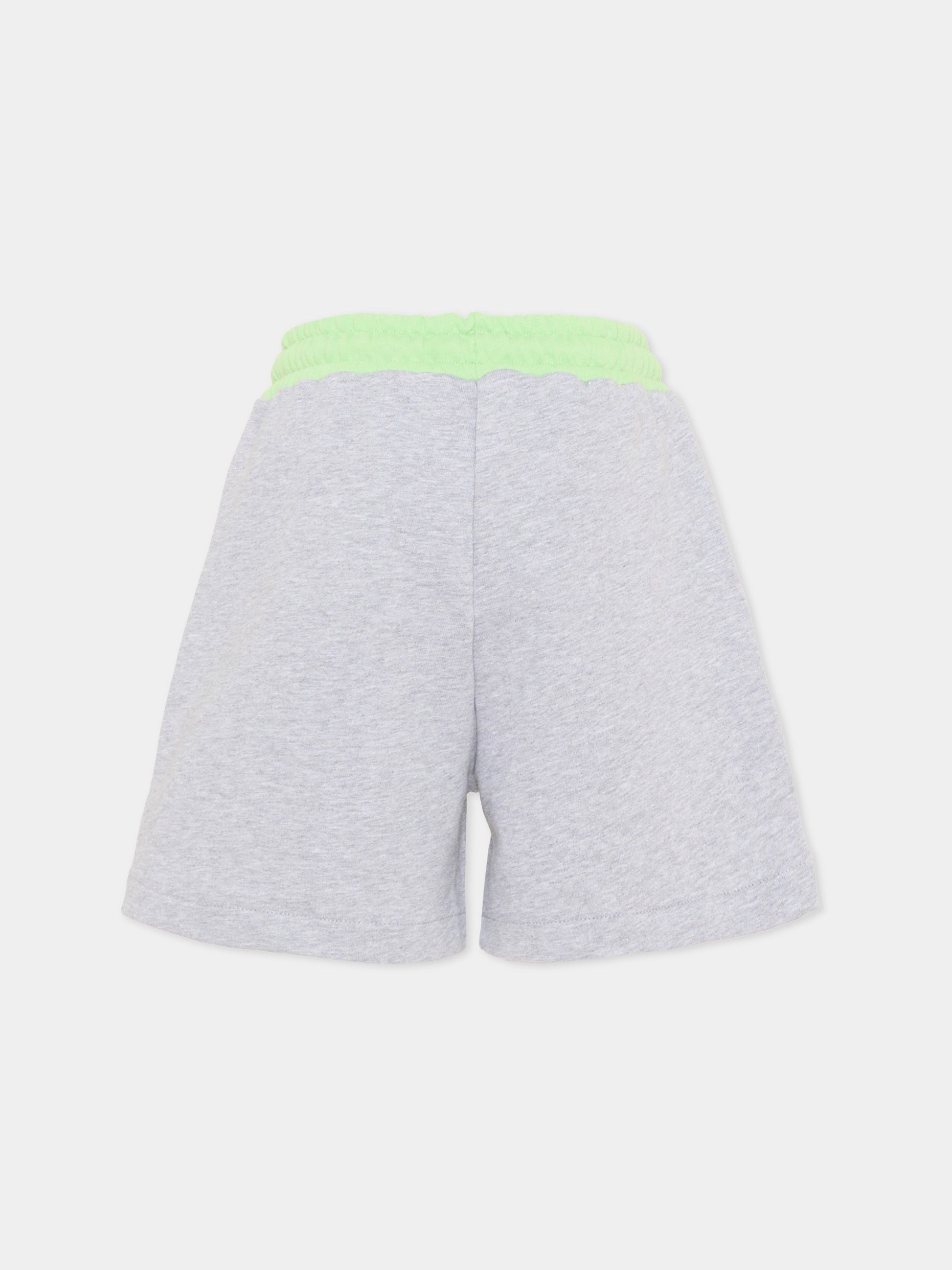Shorts sportivi grigi per bambino con logo,Msgm Kids,S6MSJBBE052 271/01