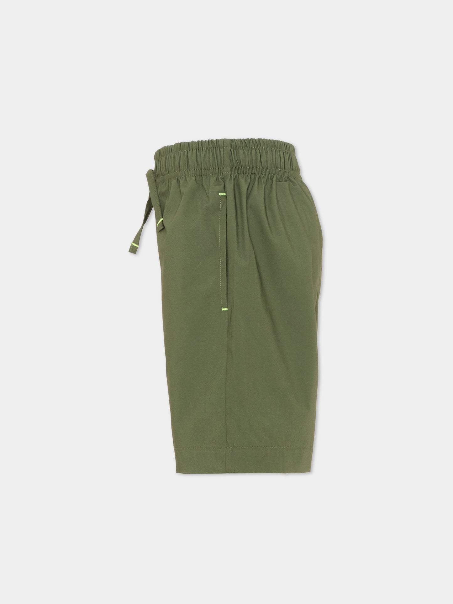 Shorts verdi per bambino con logo,Msgm Kids,S6MSJBBE190 082