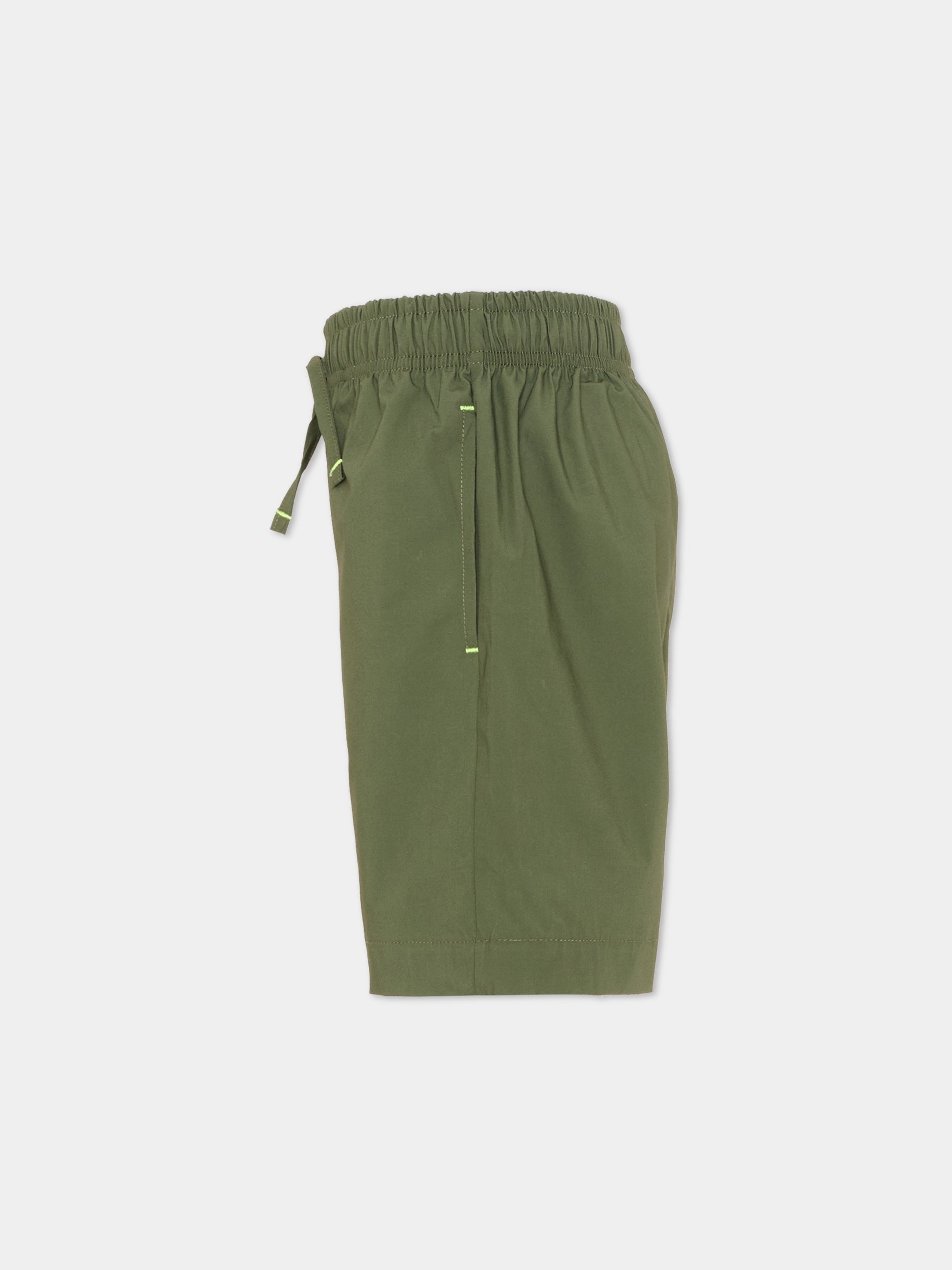 Shorts verdi per bambino con logo,Msgm Kids,S6MSJBBE190 082