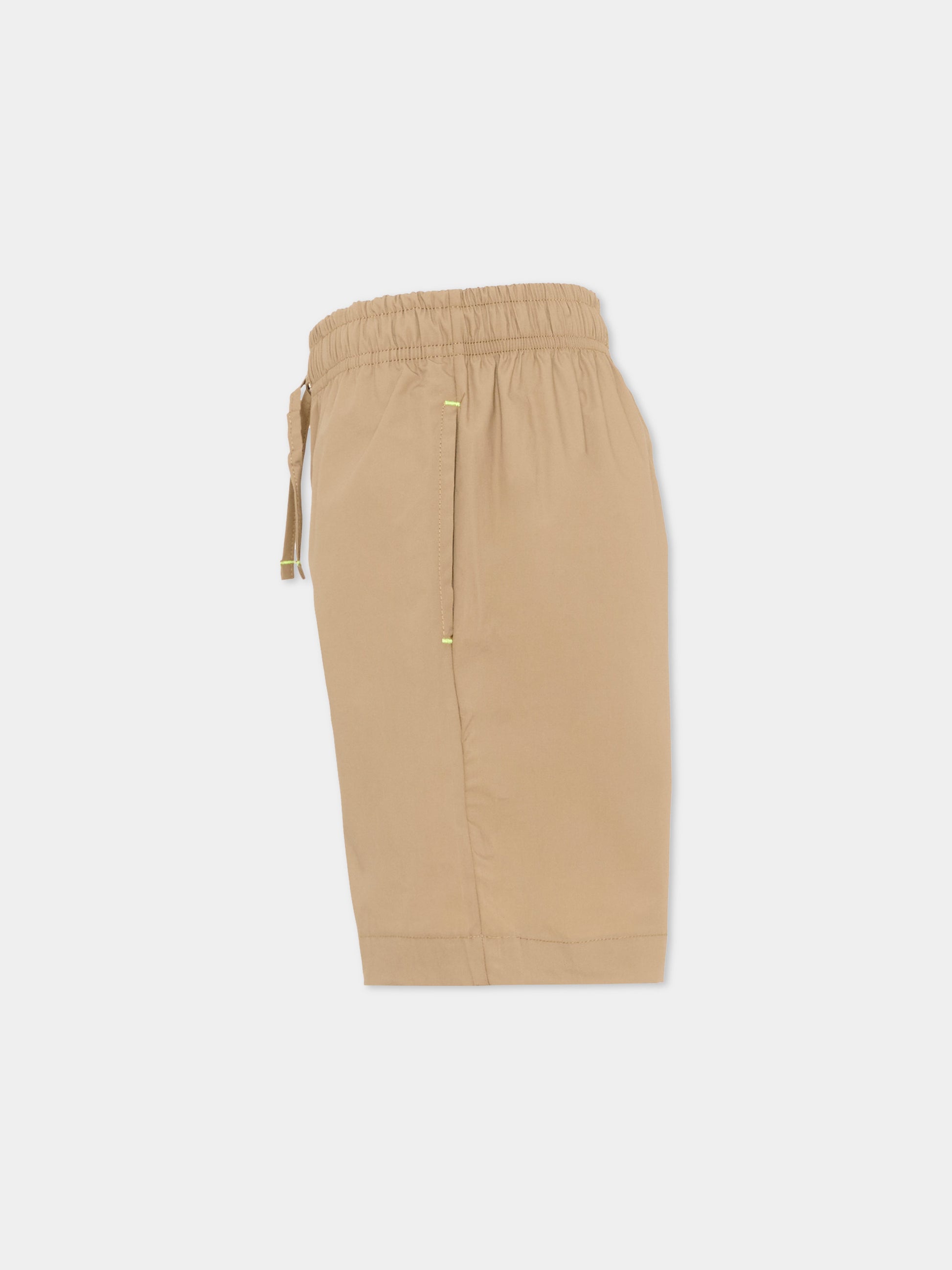 Shorts beige per bambino con logo,Msgm Kids,S6MSJBBE190 178