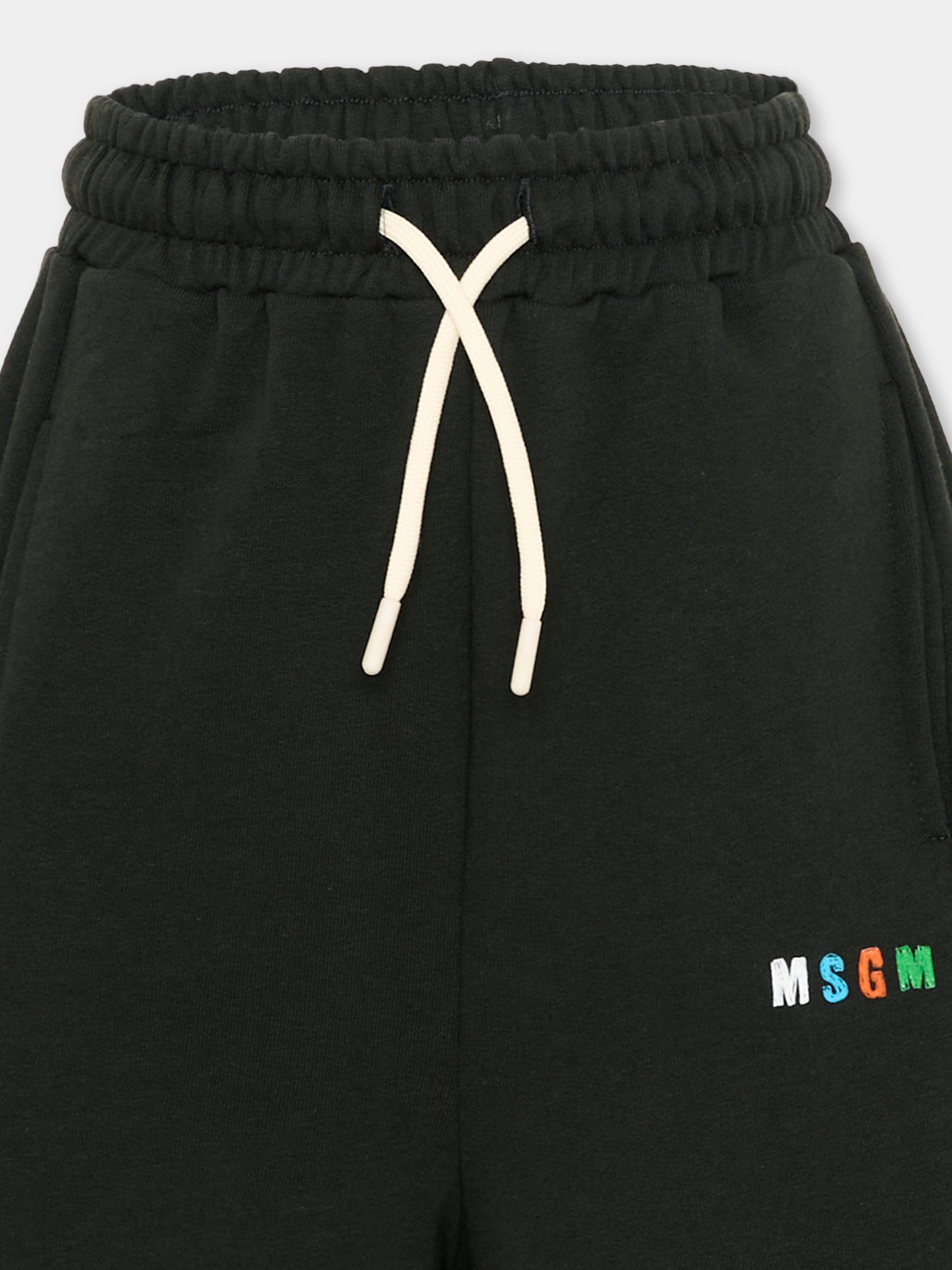 Shorts sportivi neri per bambino con logo,Msgm Kids,S6MSJBBE235 MS040