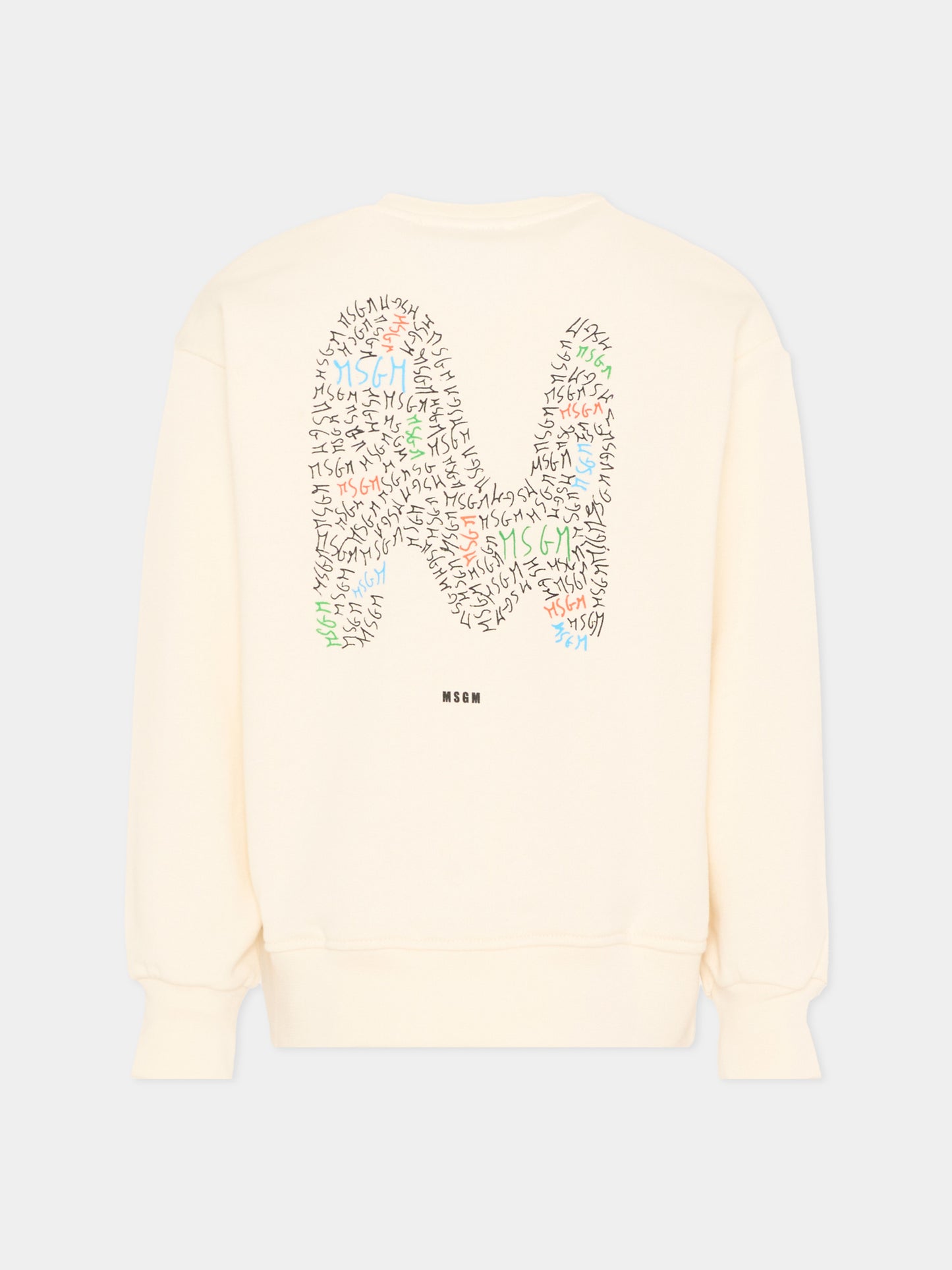 Felpa avorio per bambino con logo,Msgm Kids,S6MSJBSW237 013