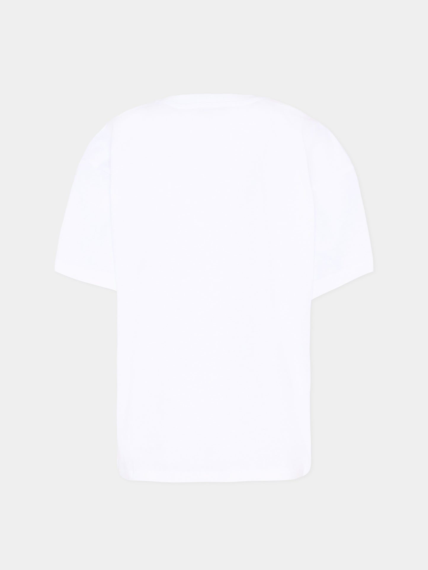 T-Shirt bianca per bambino con stampa logo,Msgm Kids,S6MSJBTH233 001