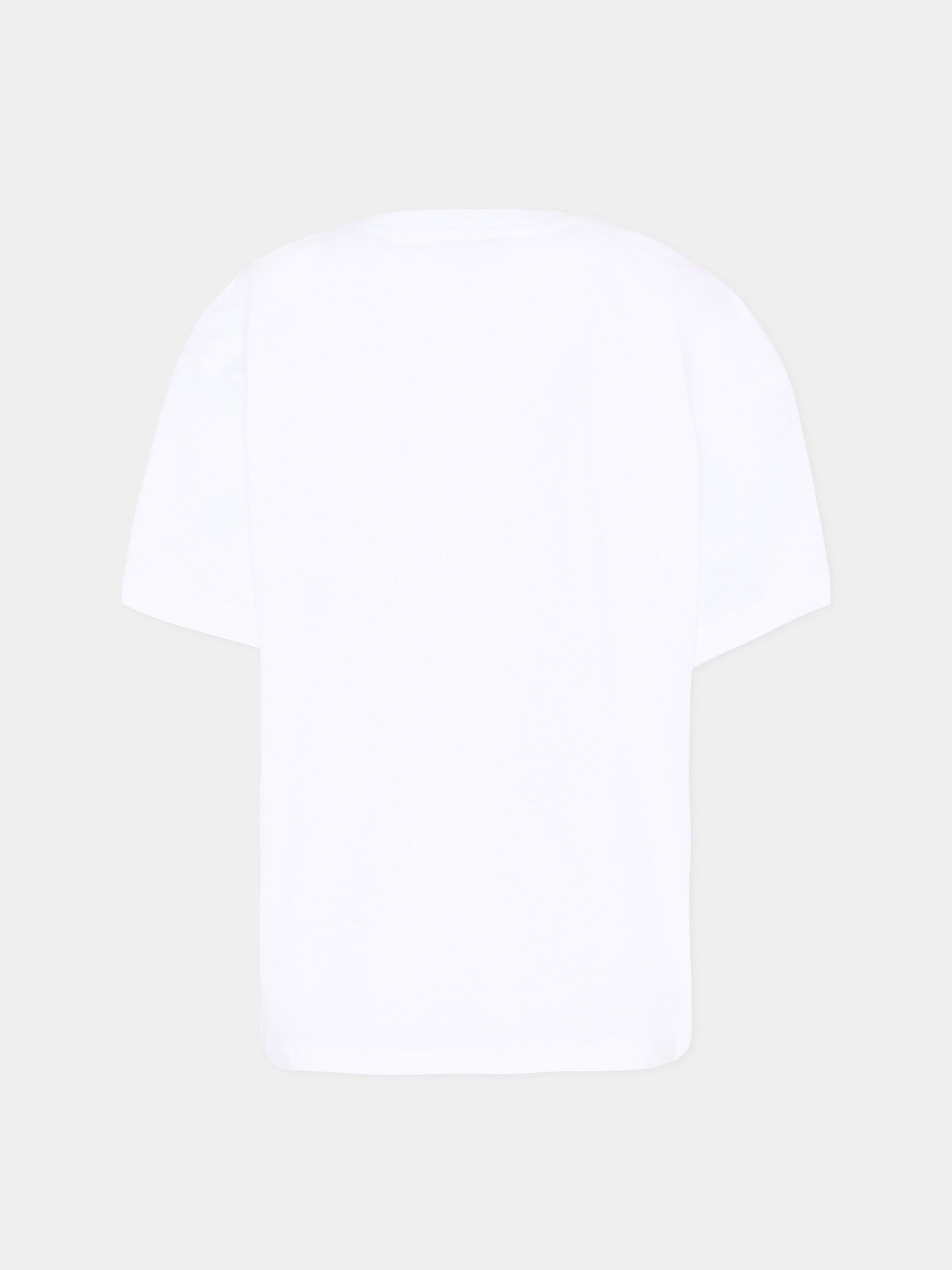 T-Shirt bianca per bambino con stampa logo,Msgm Kids,S6MSJBTH233 001