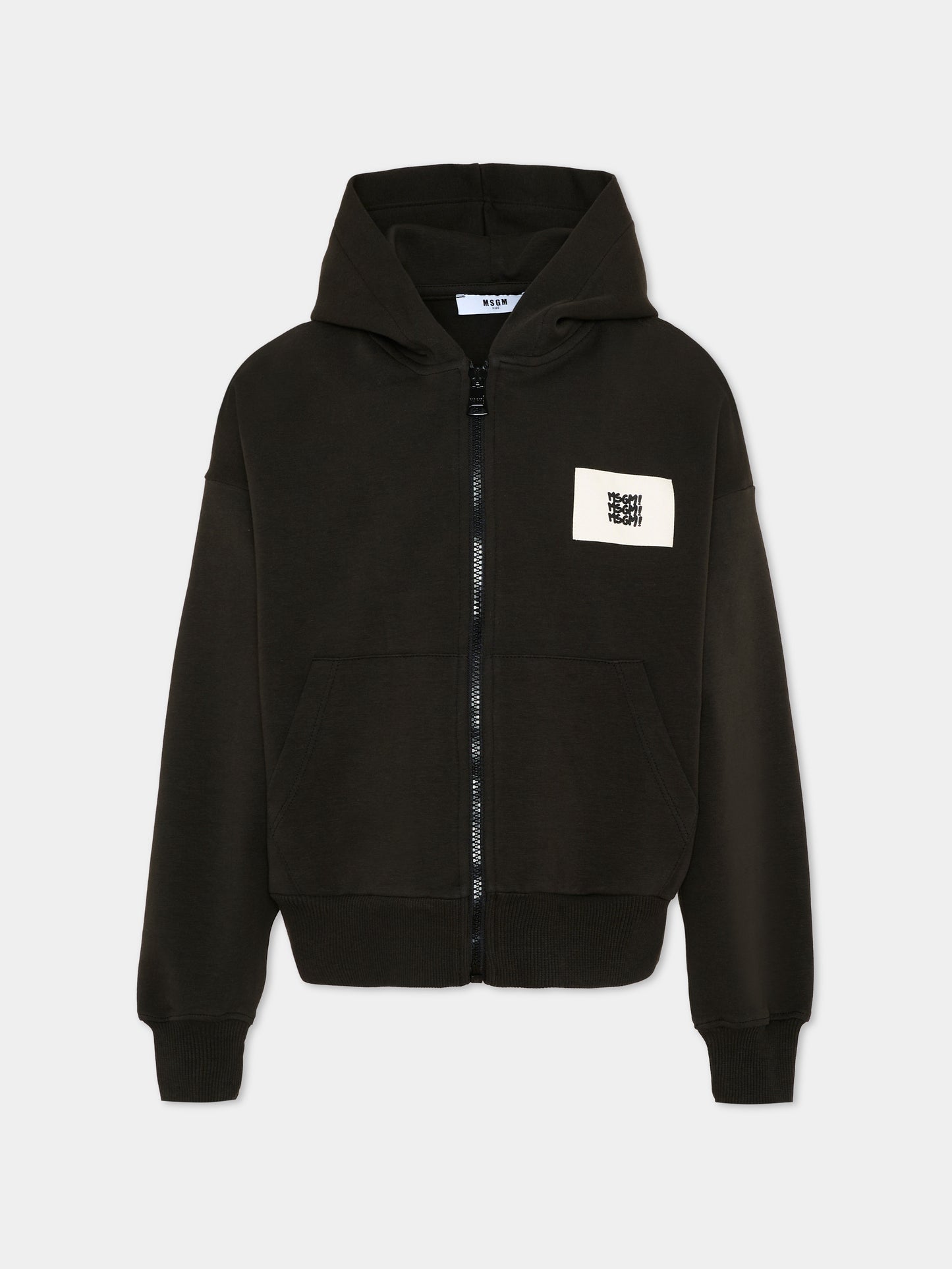Felpa nera per bambino con logo,Msgm Kids,S6MSJBZH225 MS040