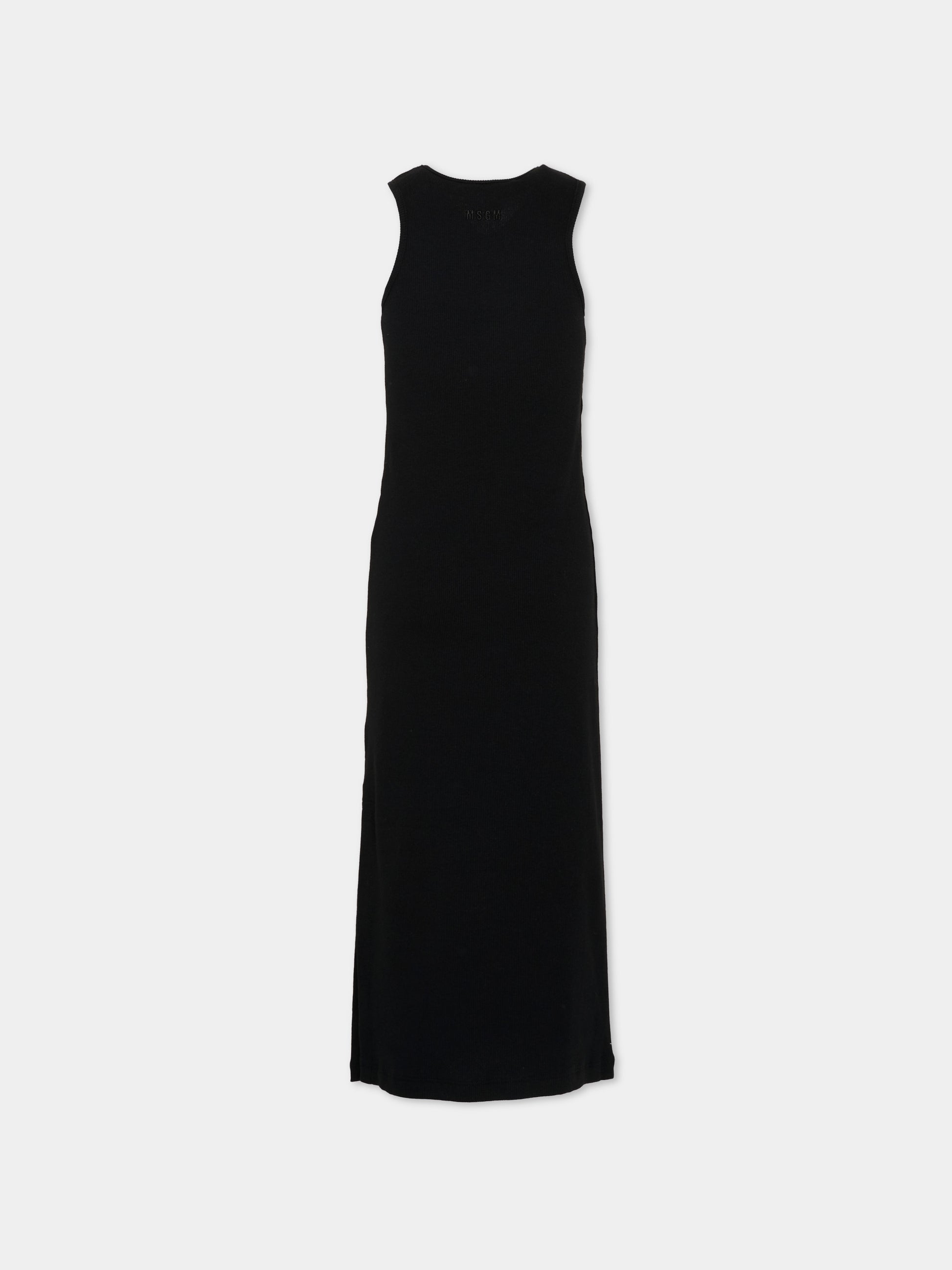 Vestito nero per bambina con paillettes,Msgm Kids,S6MSJGDR101 110
