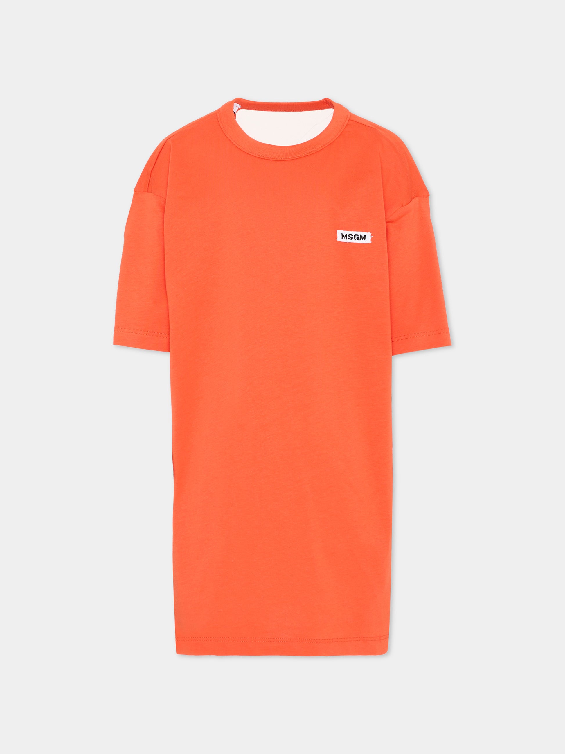 Vestito rosso per bambina con logo,Msgm Kids,S6MSJGDR169 MS074