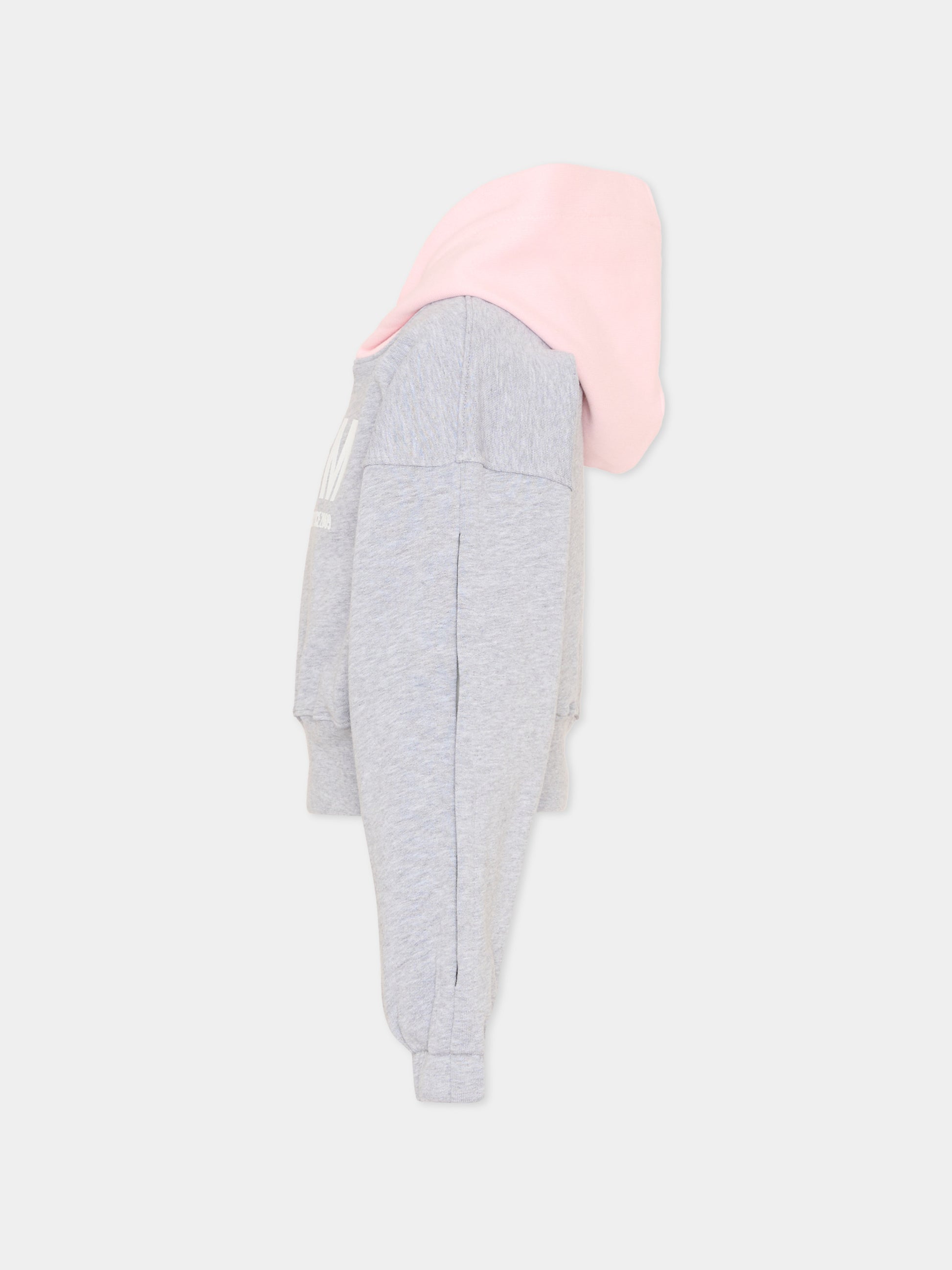 Felpa grigia per bambina con logo,Msgm Kids,S6MSJGHS025 271/02
