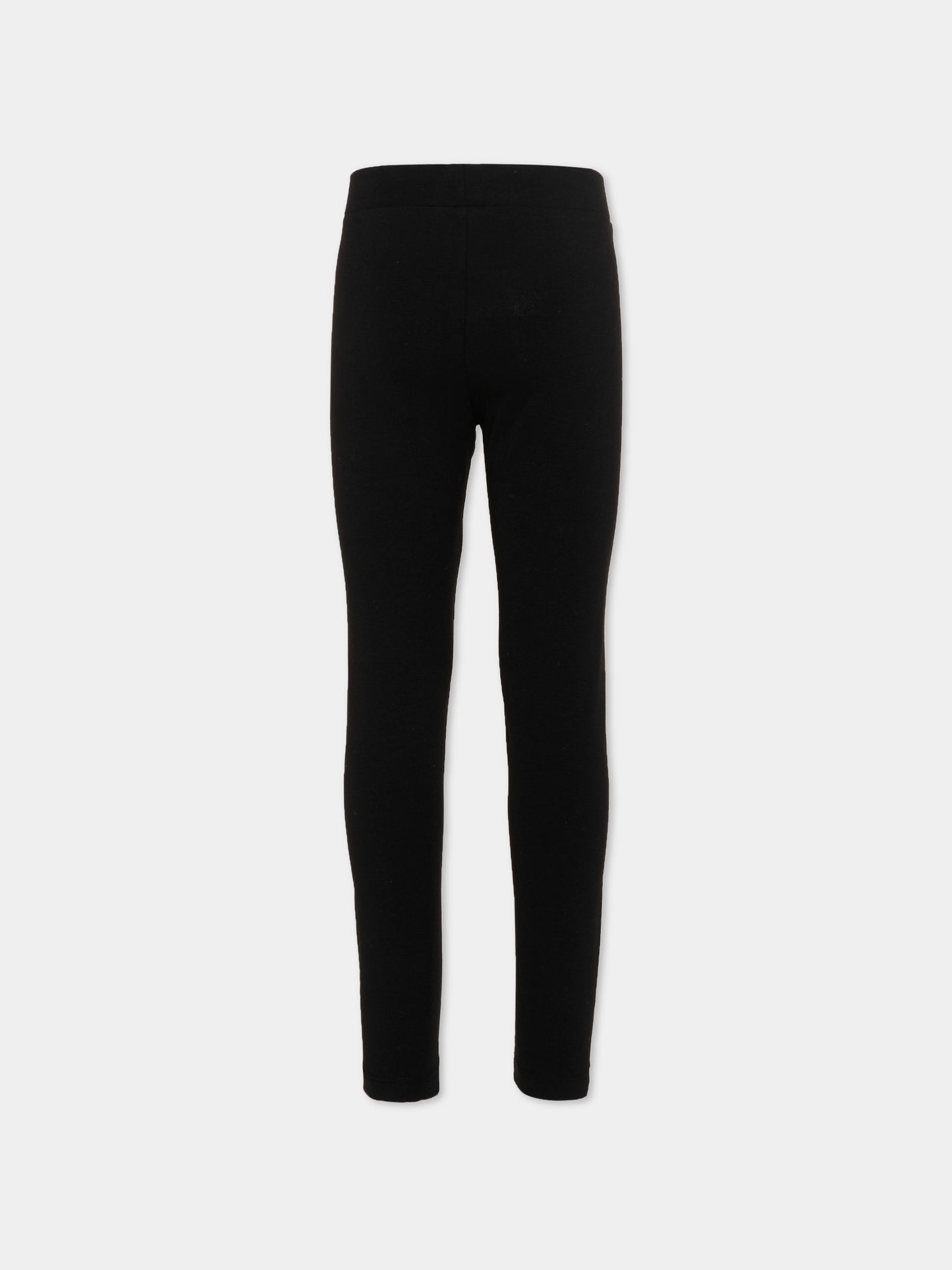 Leggings nero per bambina con logo,Msgm Kids,S6MSJGLG067 110