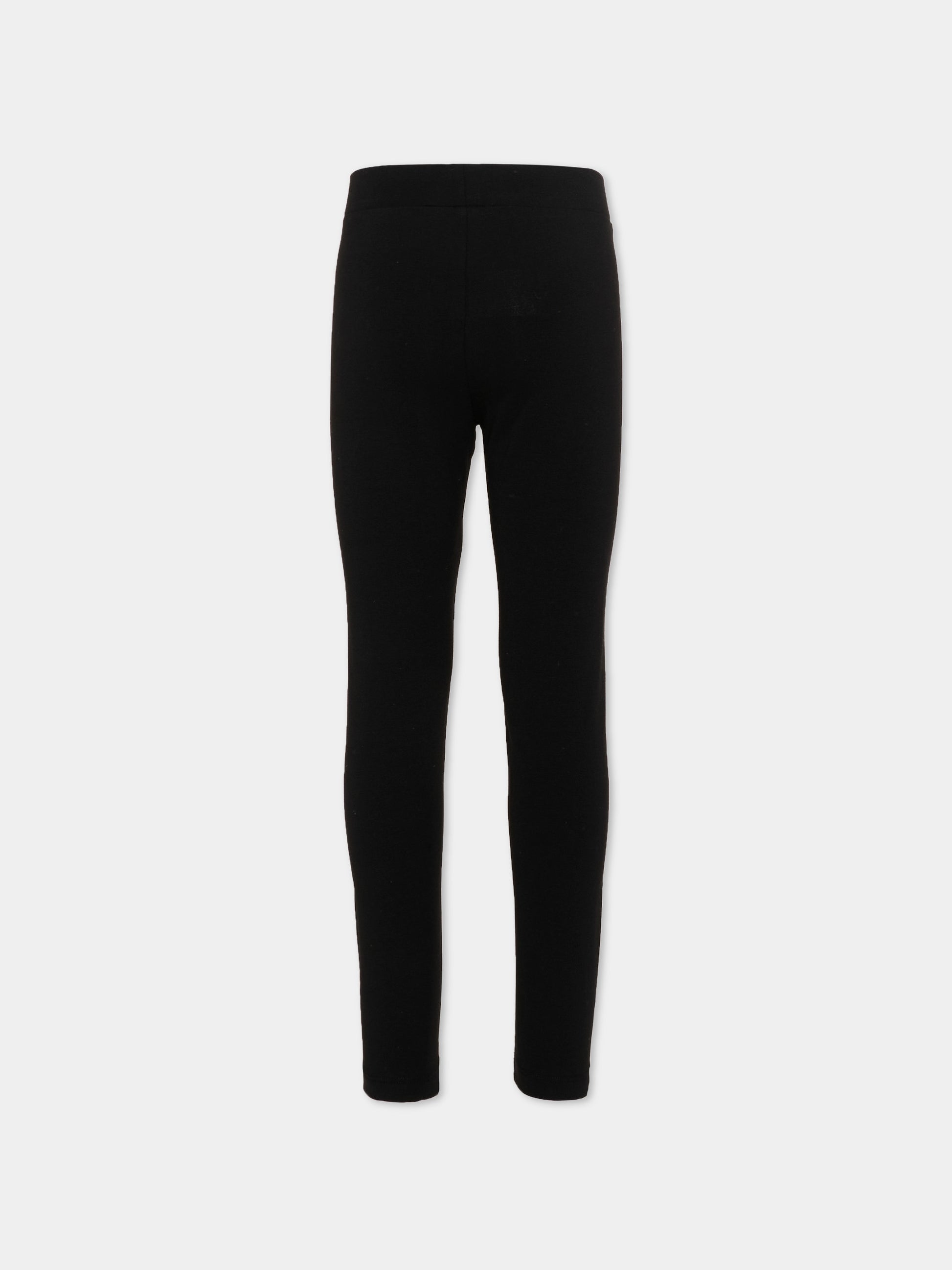 Leggings nero per bambina con logo,Msgm Kids,S6MSJGLG067 110