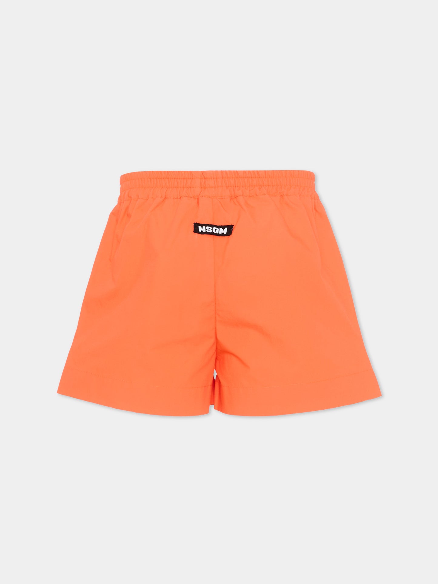 Shorts arancione per bambina con logo,Msgm Kids,S6MSJGSH098 MS074