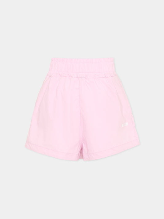 Shorts rosa per bambina con logo,Msgm Kids,S6MSJGSH164 MS070
