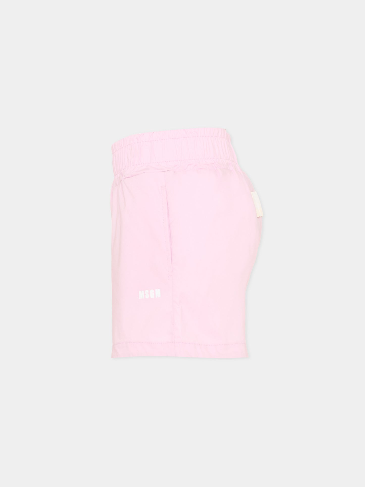 Shorts rosa per bambina con logo,Msgm Kids,S6MSJGSH164 MS070