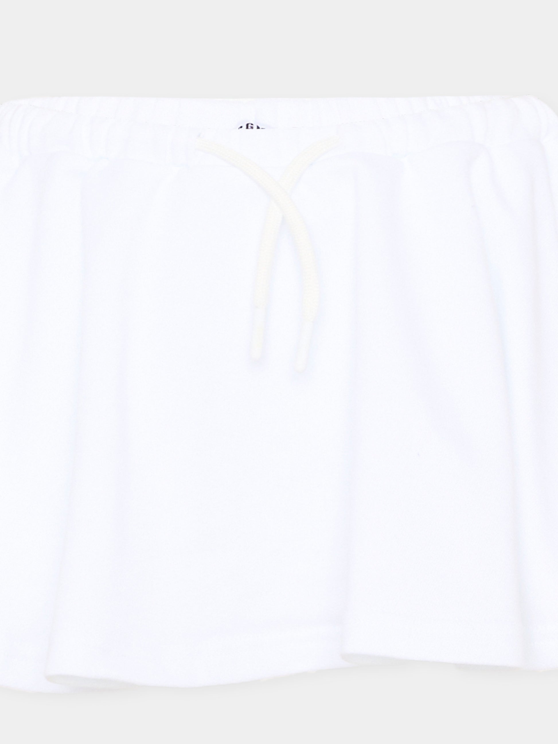 Gonna bianca per bambina con logo,Msgm Kids,S6MSJGST075 001