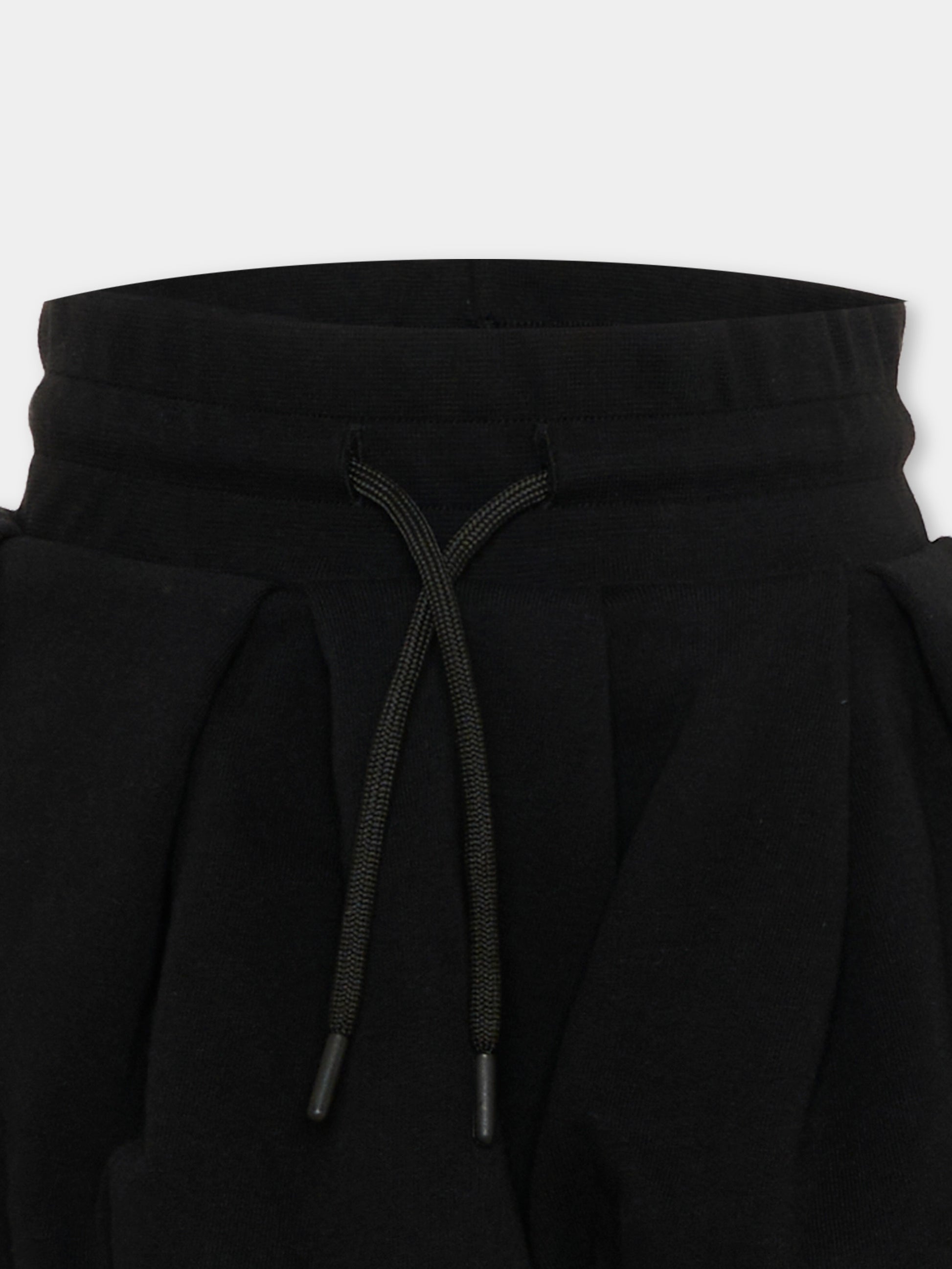 Gonna nera per bambina con logo,Msgm Kids,S6MSJGST086 110