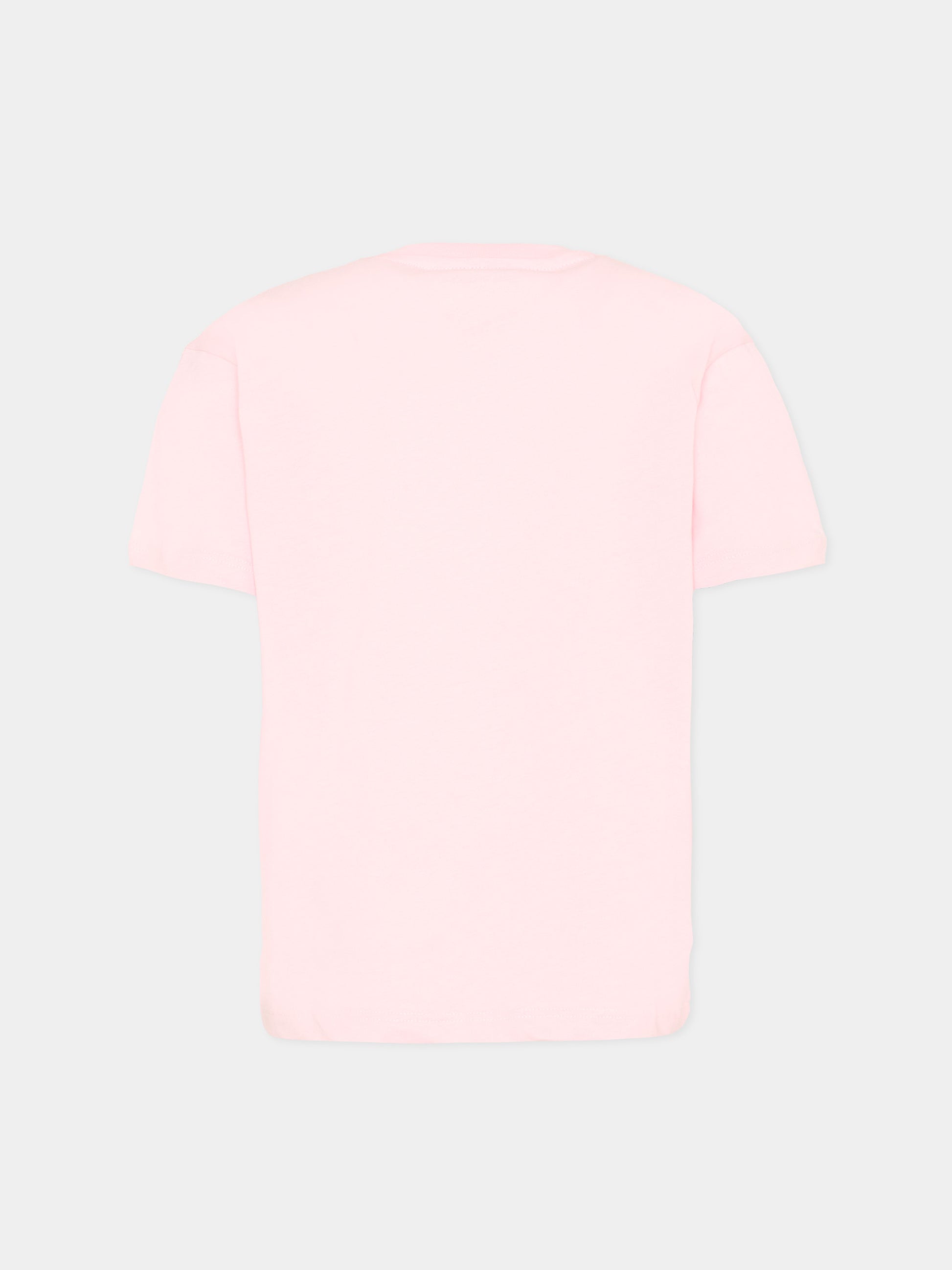 T-Shirt bianca per bambina con logo gioiello,Msgm Kids,S6MSJGTH033 001/78