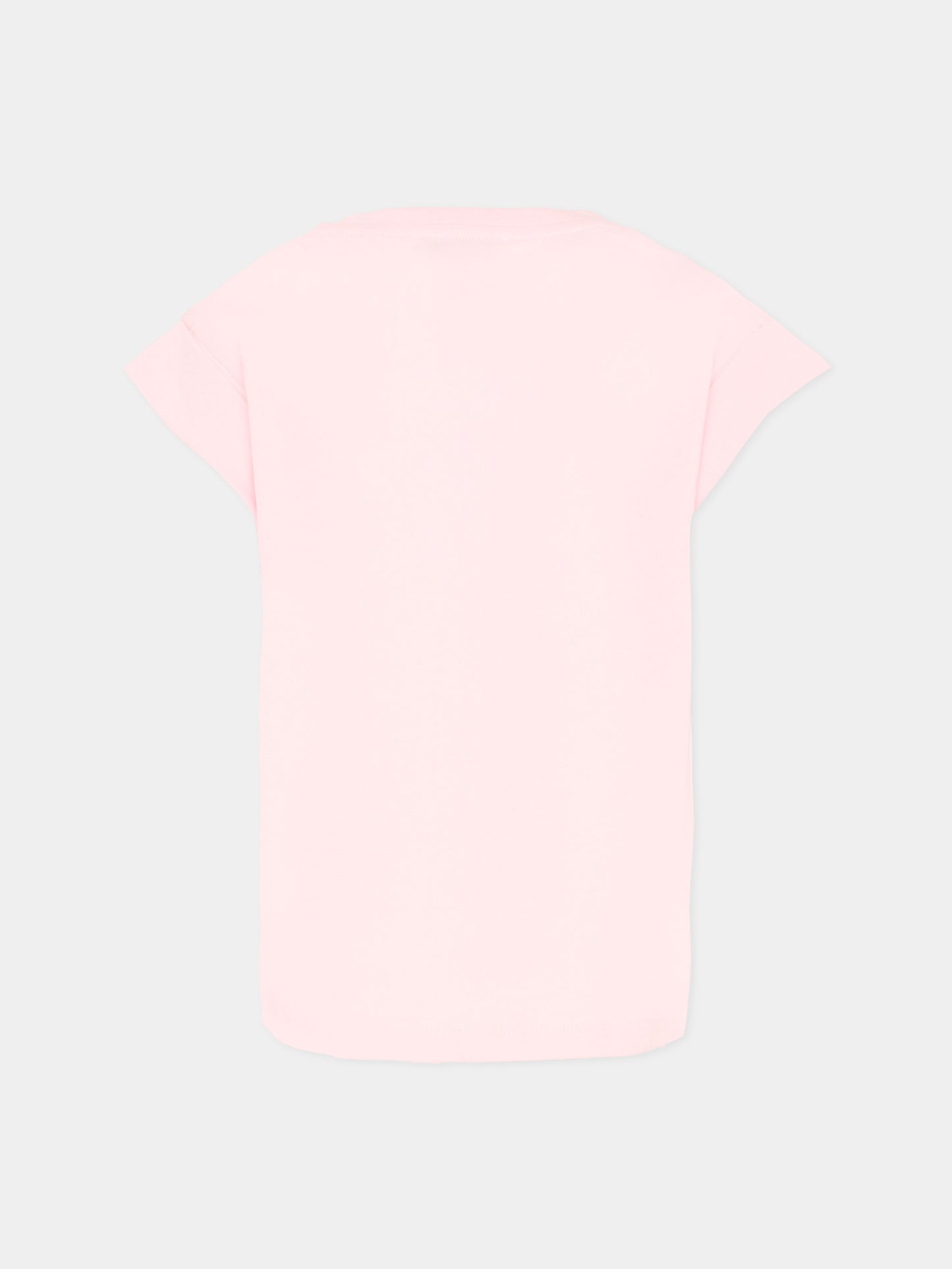 T-Shirt rosa per bambina con logo,Msgm Kids,S6MSJGTH070 MS076