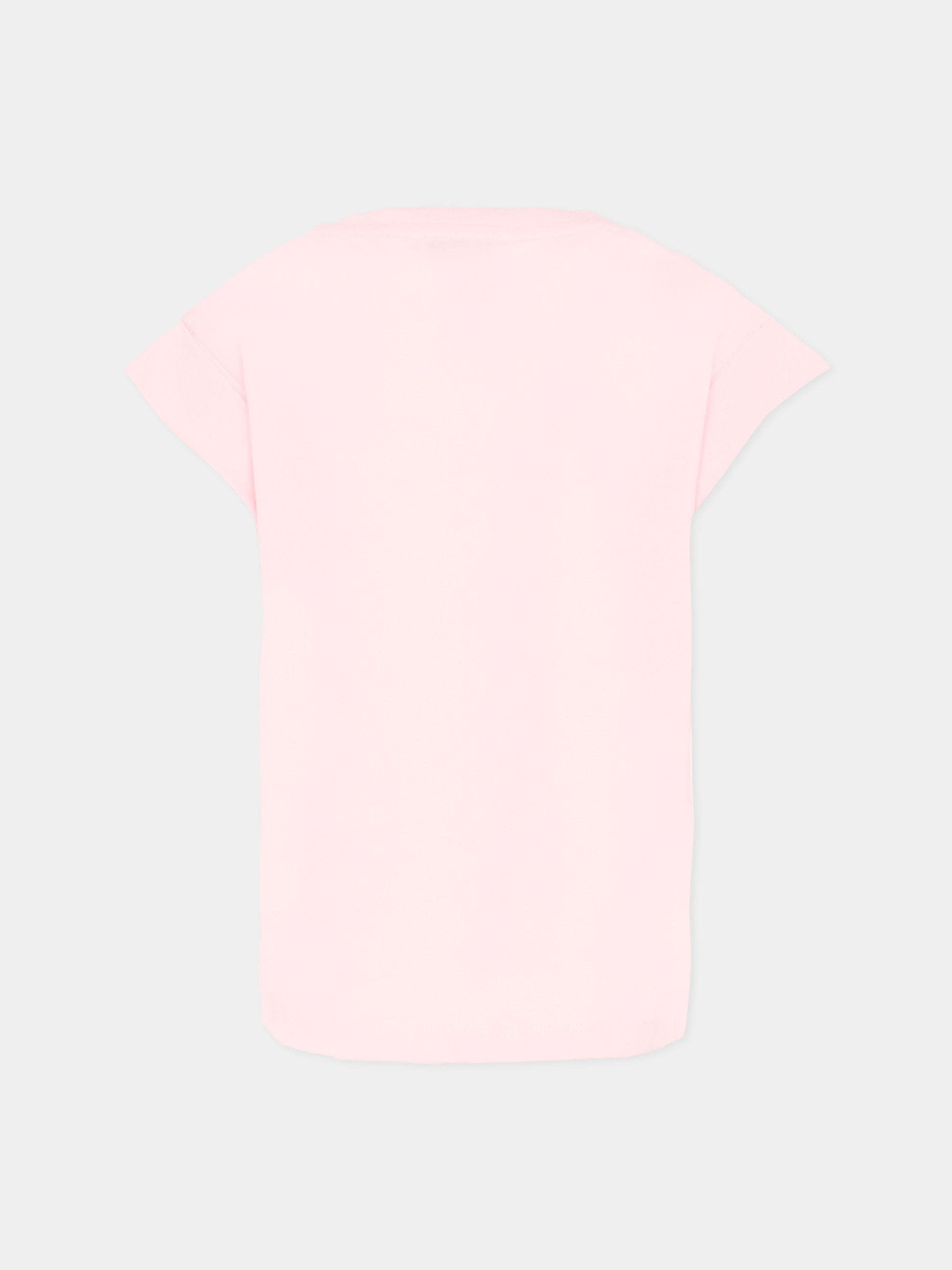 T-Shirt rosa per bambina con logo,Msgm Kids,S6MSJGTH070 MS076