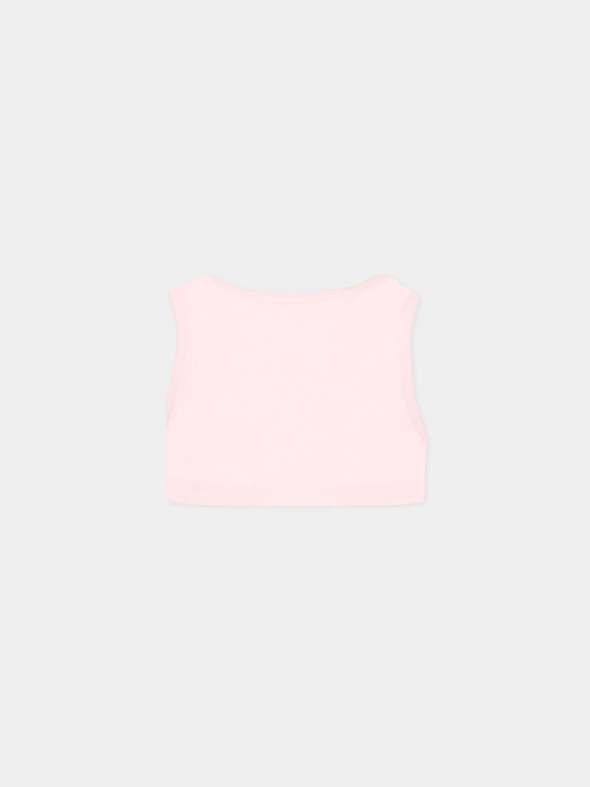 Top rosa per bambina con logo,Msgm Kids,S6MSJGTO011 MS076