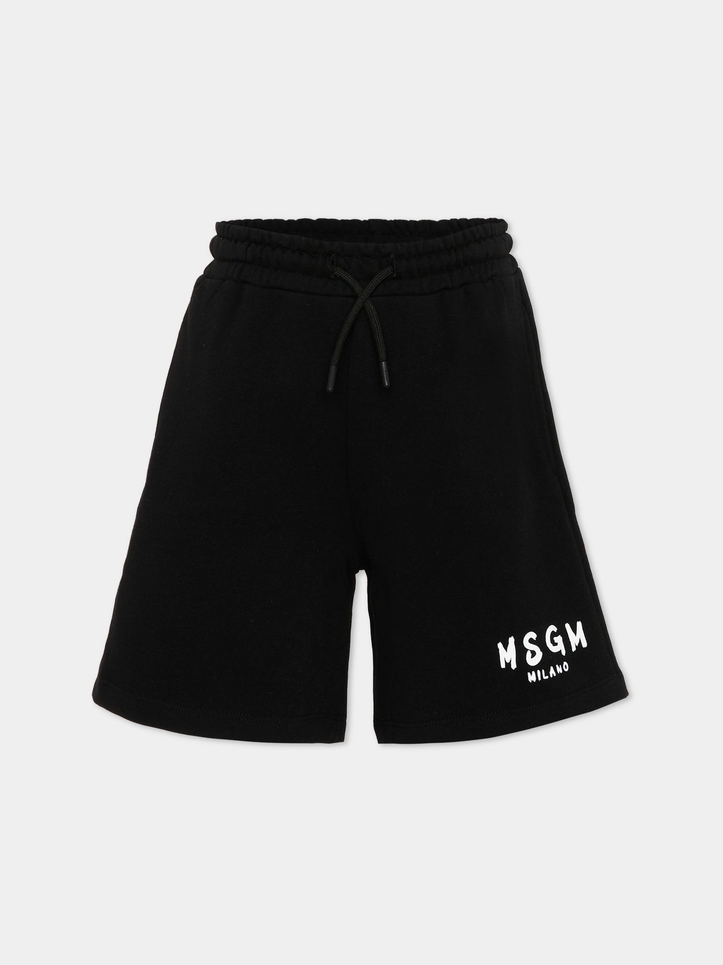 Shorts sportivi neri per bambini con logo,Msgm Kids,S6MSJUBE018 110