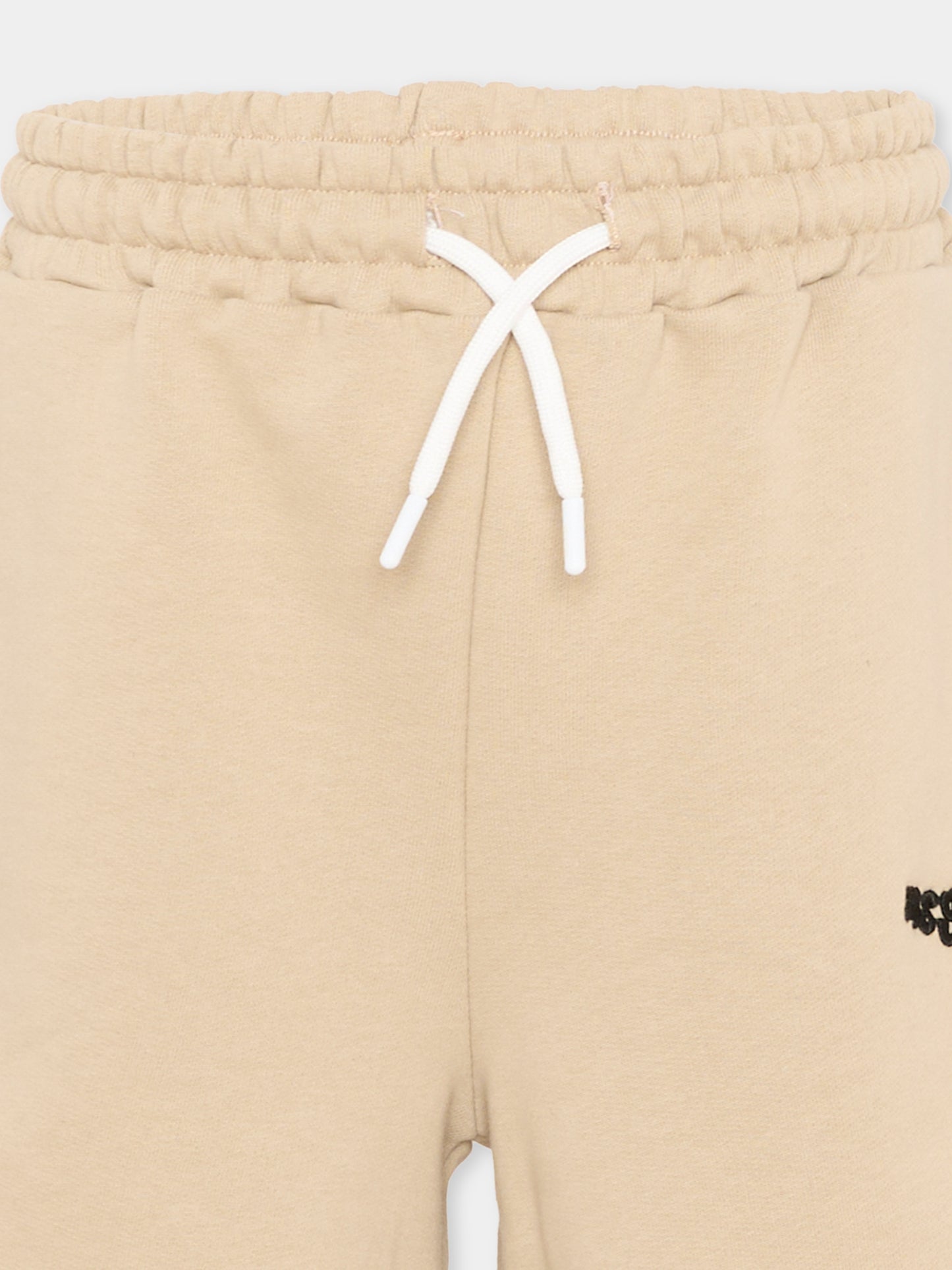 Shorts sportivi beige per bambini con logo,Msgm Kids,S6MSJUBE138 092