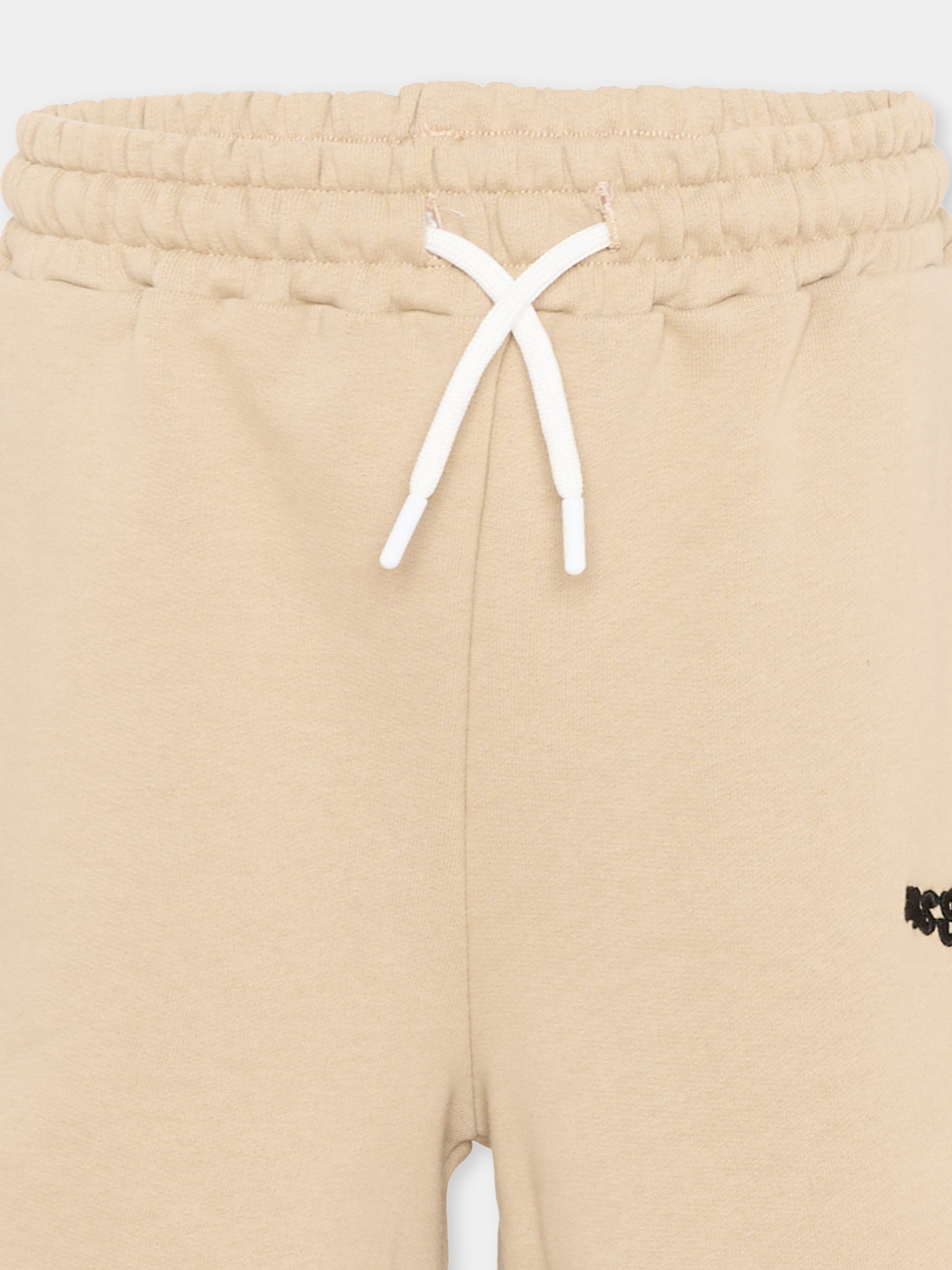 Shorts sportivi beige per bambini con logo,Msgm Kids,S6MSJUBE138 092