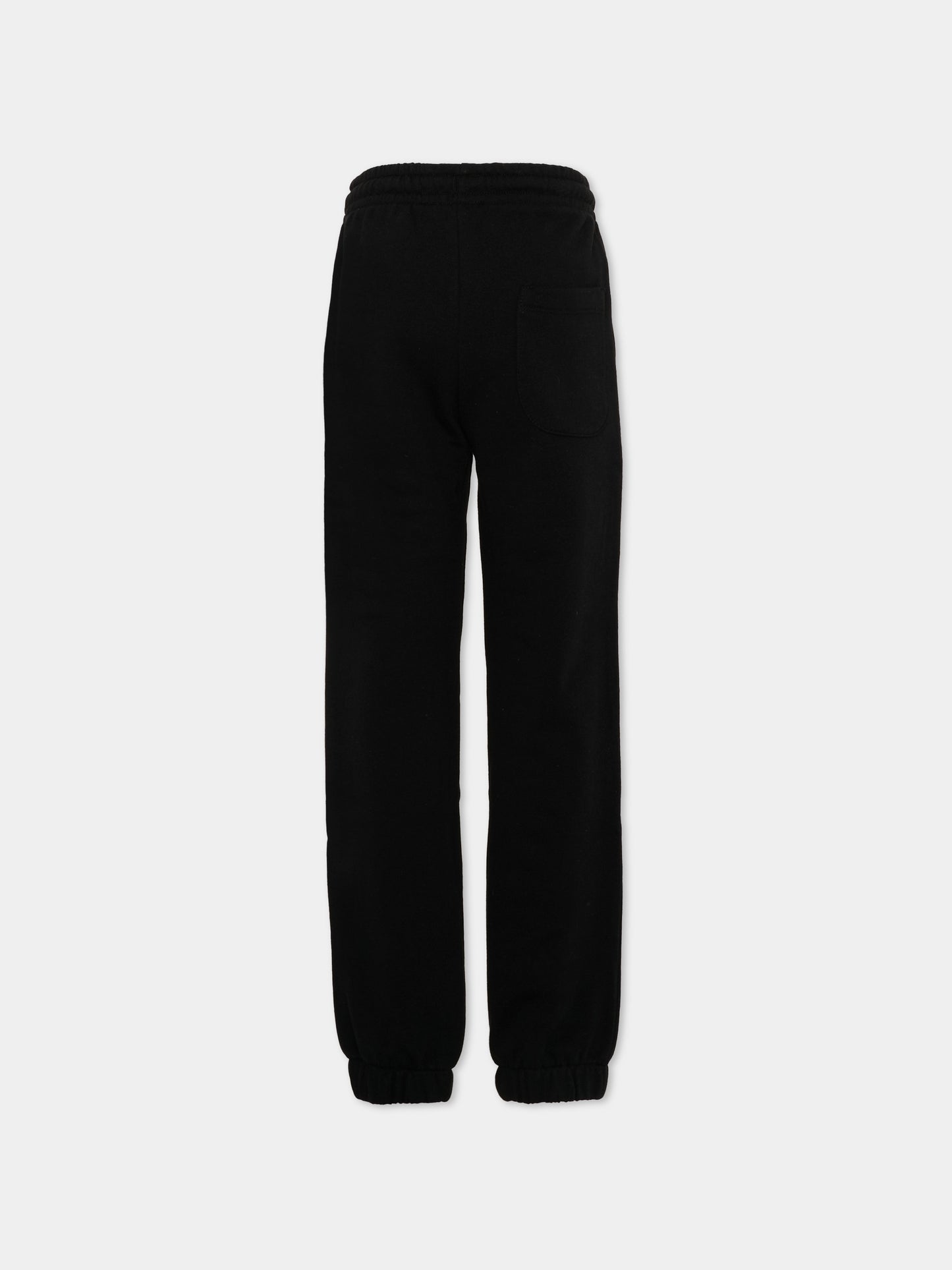 Pantaloni sportivi nero per bambina con logo,Msgm Kids,S6MSJUFP014 110/88