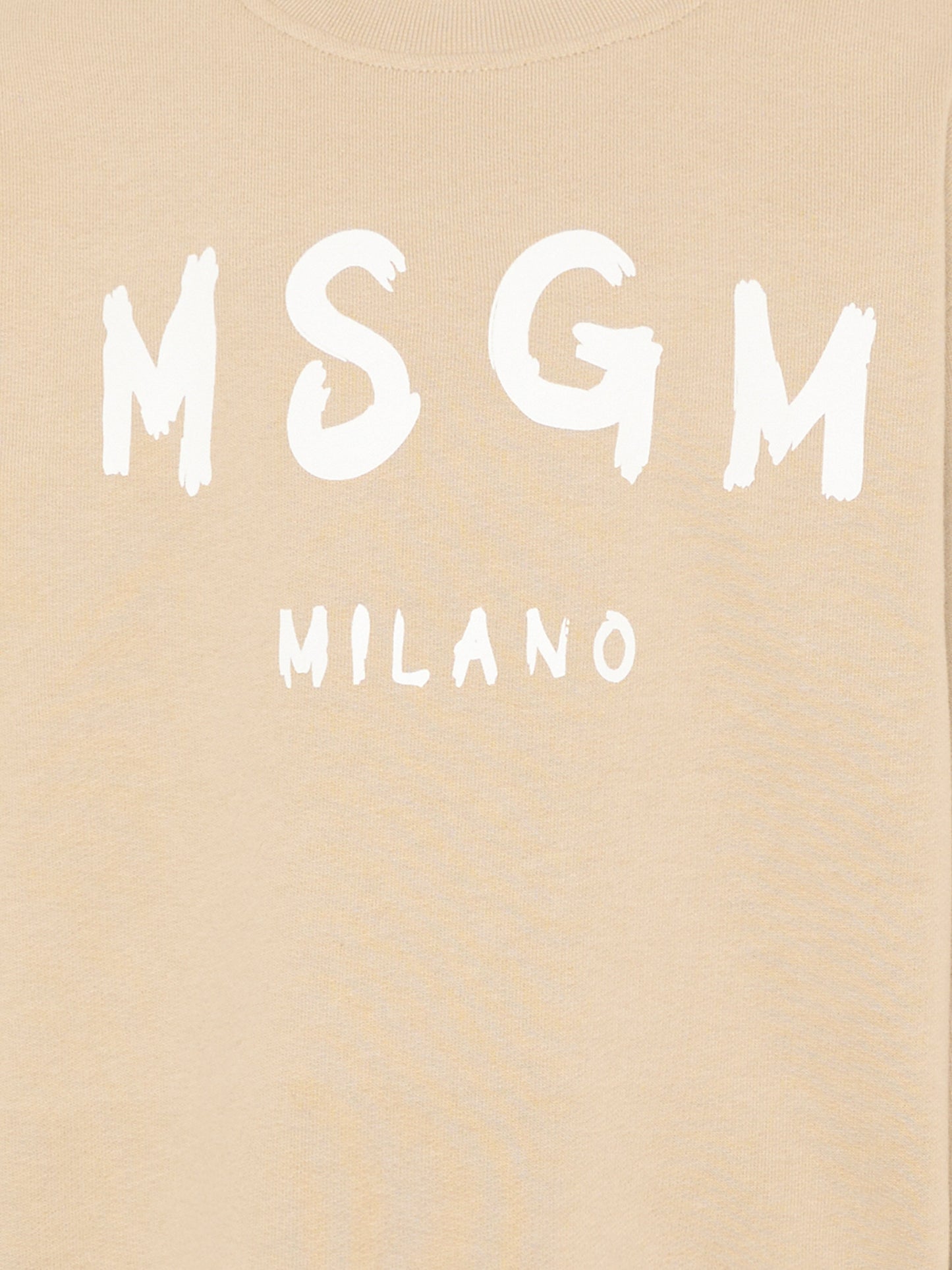 Felpa beige per bambini con logo,Msgm Kids,S6MSJUSW007 092