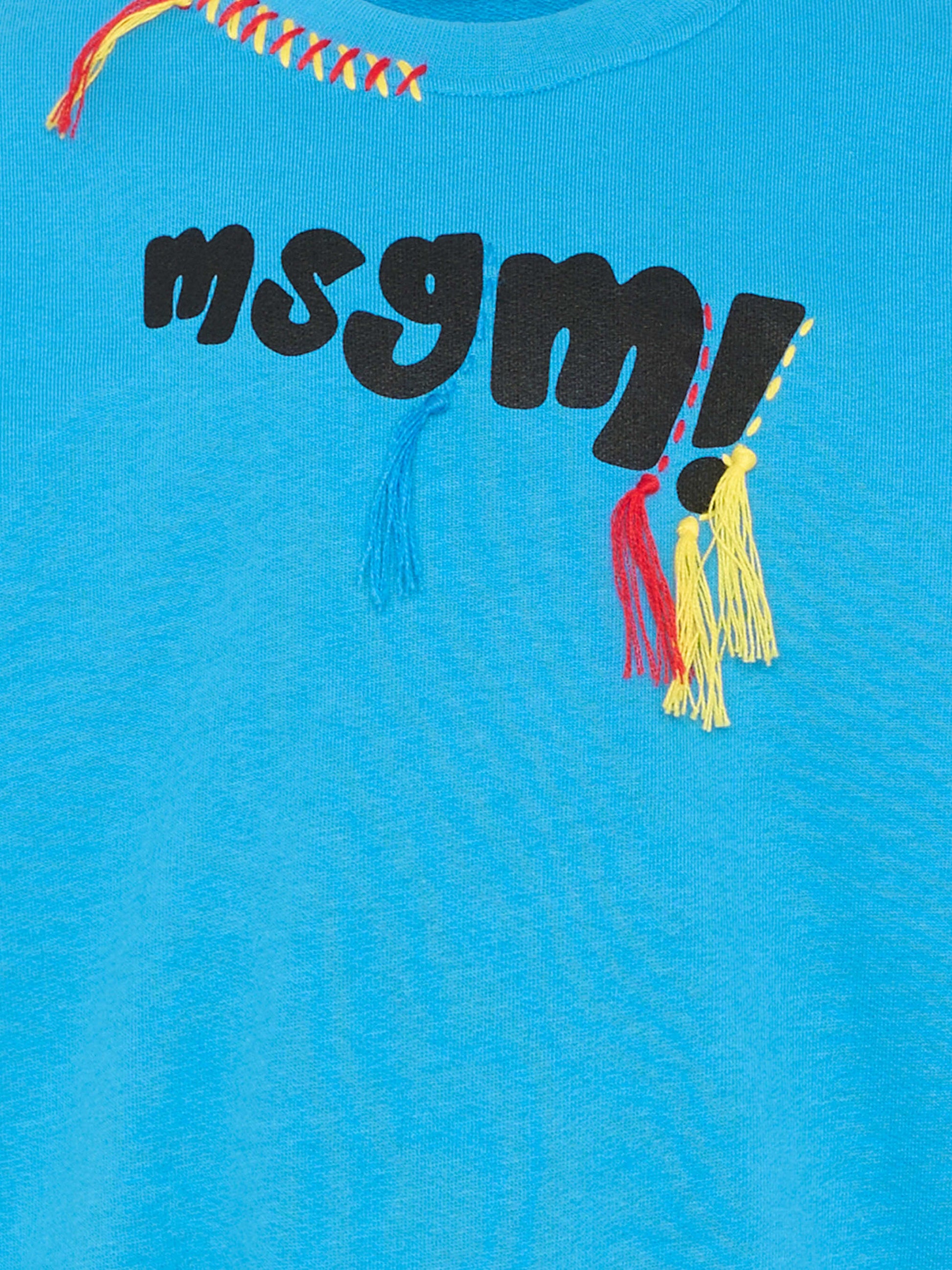 Felpa blu per bambini con logo,Msgm Kids,S6MSJUSW142 MS071