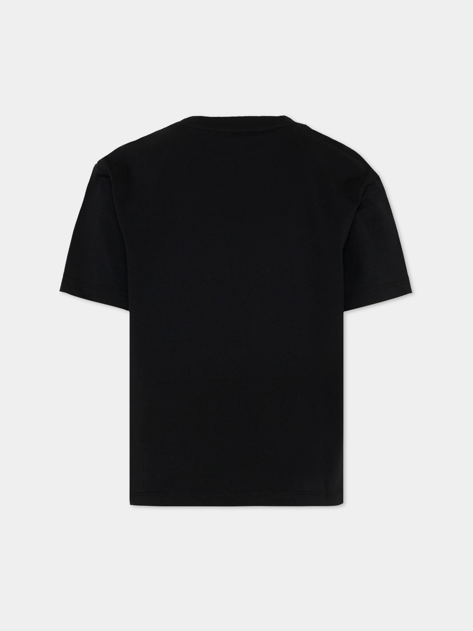 T-Shirt nera per bambina con logo,Msgm Kids,S6MSJUTH001 110/88