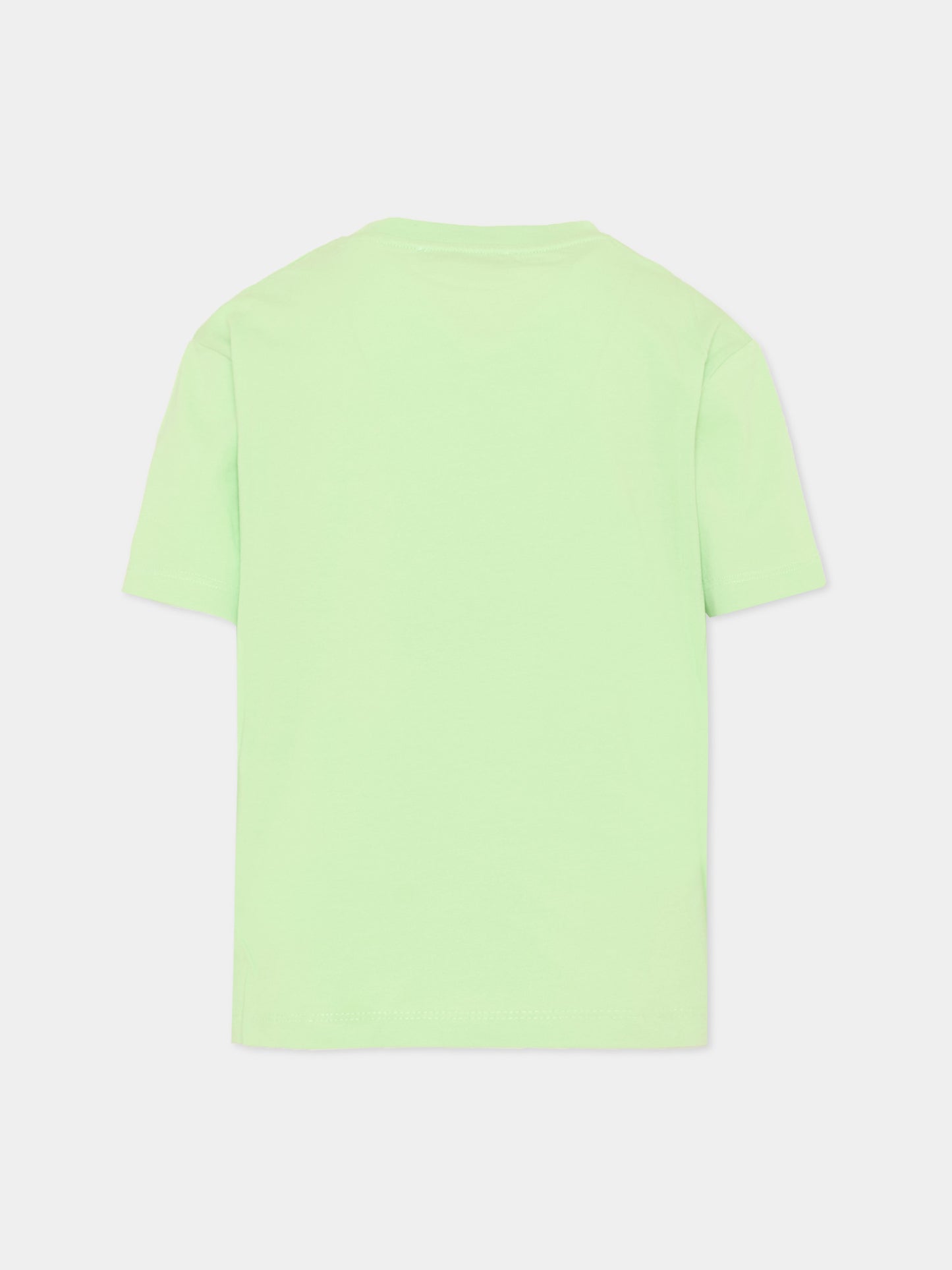 T-Shirt verde per bambini con logo,Msgm Kids,S6MSJUTH001 MS077