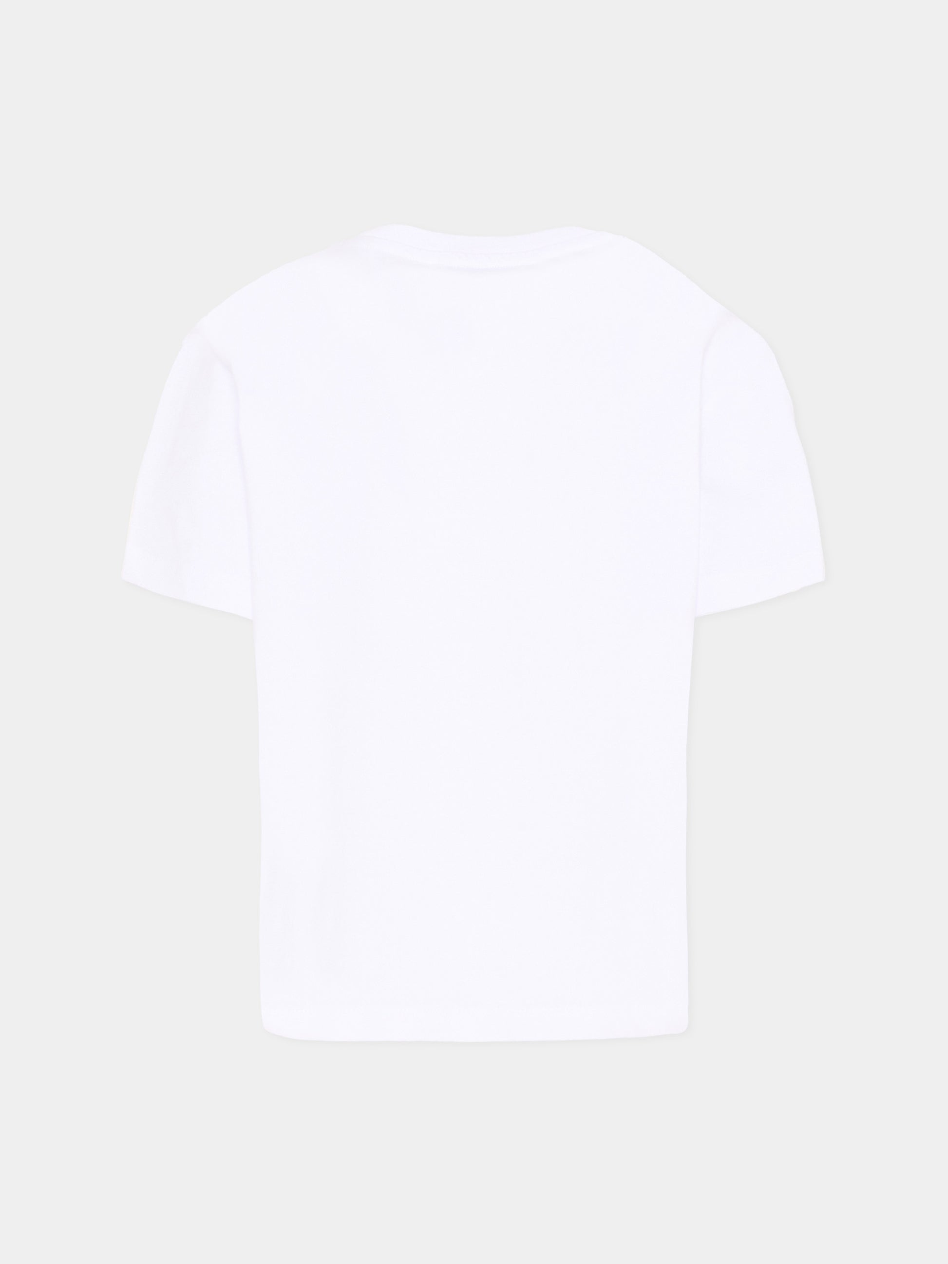 T-Shirt bianca per bambini con logo,Msgm Kids,S6MSJUTH004 001