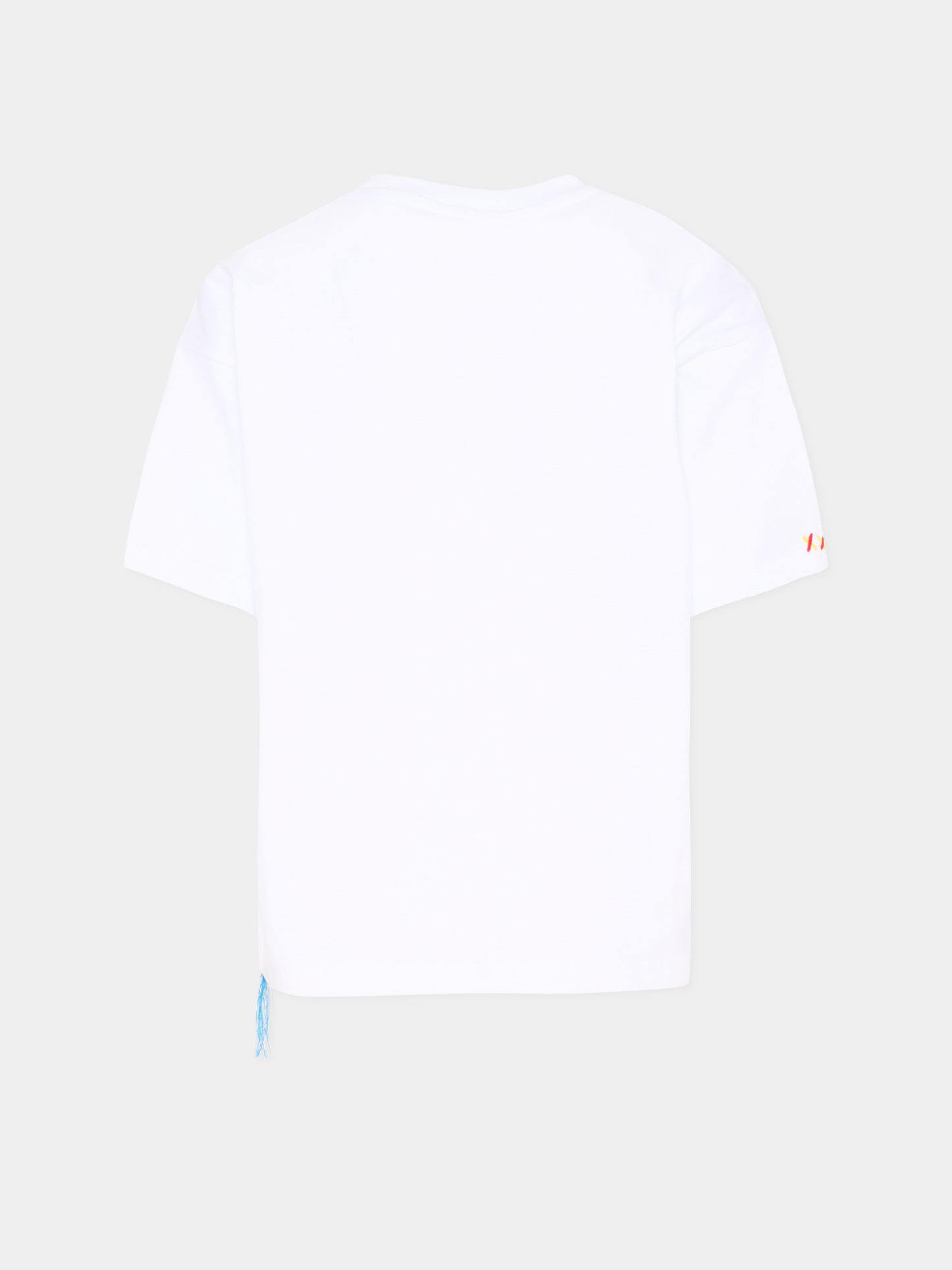 T-Shirt bianca per bambini con logo,Msgm Kids,S6MSJUTH136 001