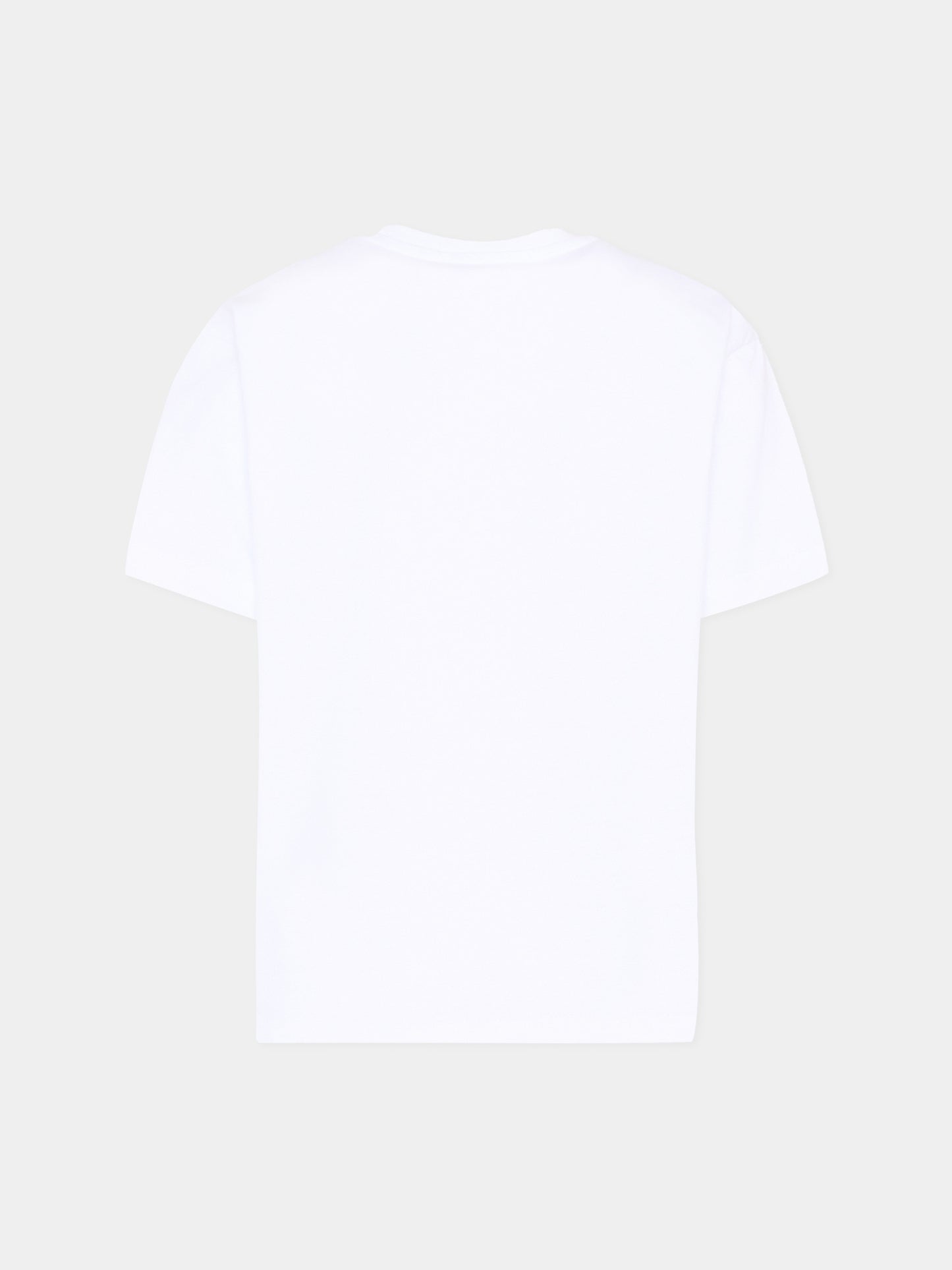 T-Shirt bianca per bambini con logo,Msgm Kids,S6MSJUTH222 001/06
