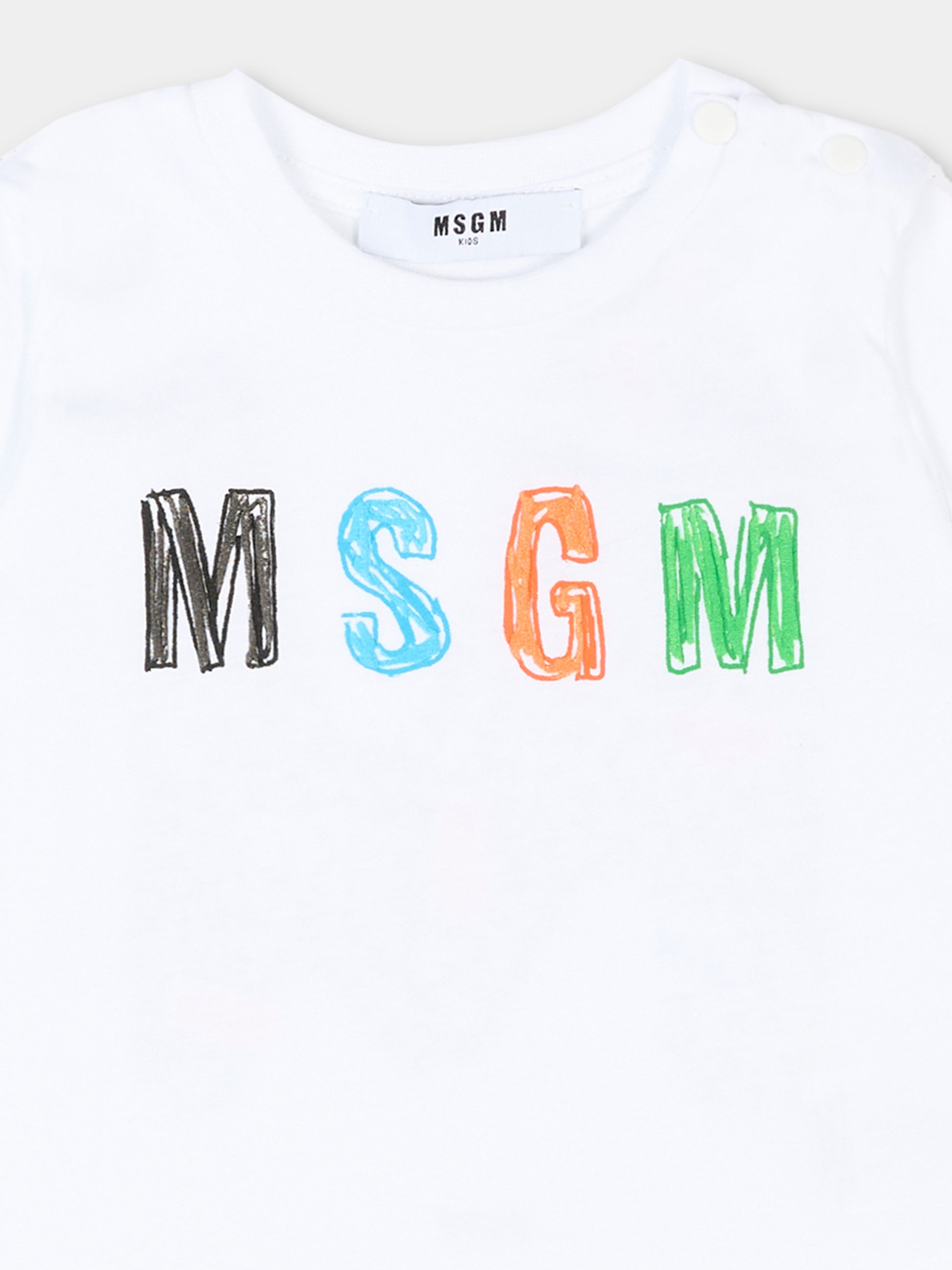 Completo sportivo nero per neonato con logo,Msgm Kids,S6MSNBTR271 001/01