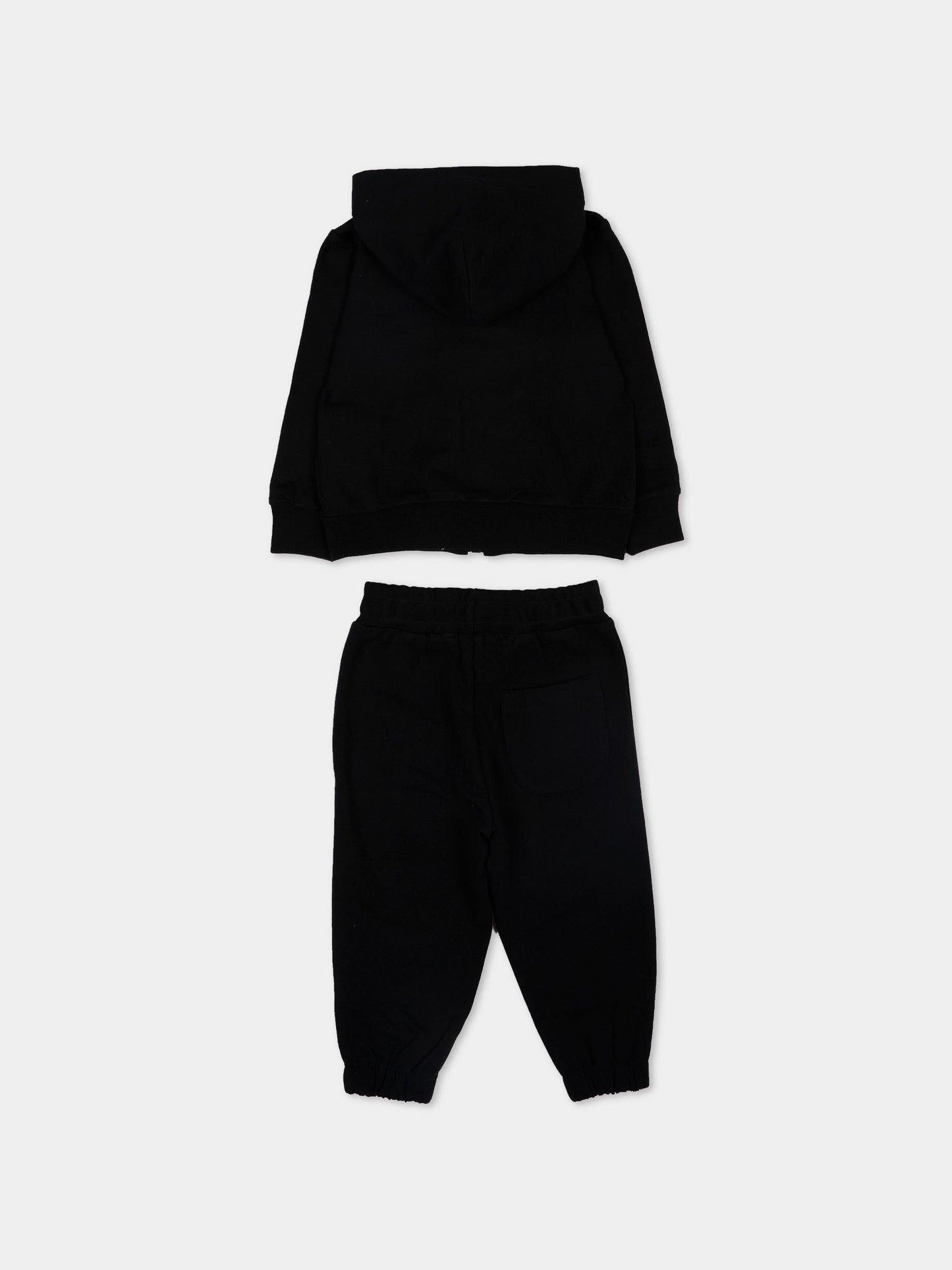 Completo sportivo nero per neonati con logo,Msgm Kids,S6MSUNSF265 110