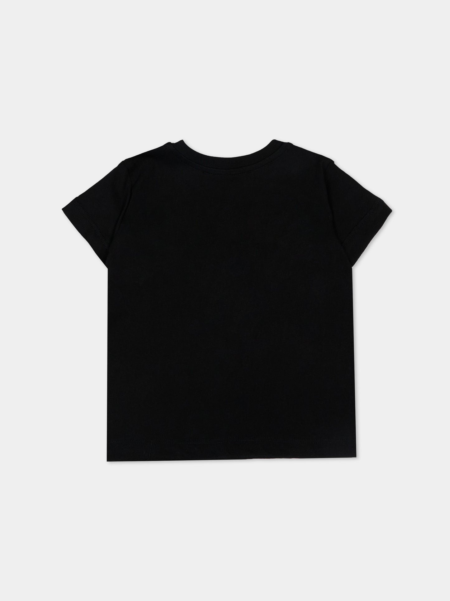 T-Shirt nera per neonata con logo,Msgm Kids,S6MSUNTH266 110/88