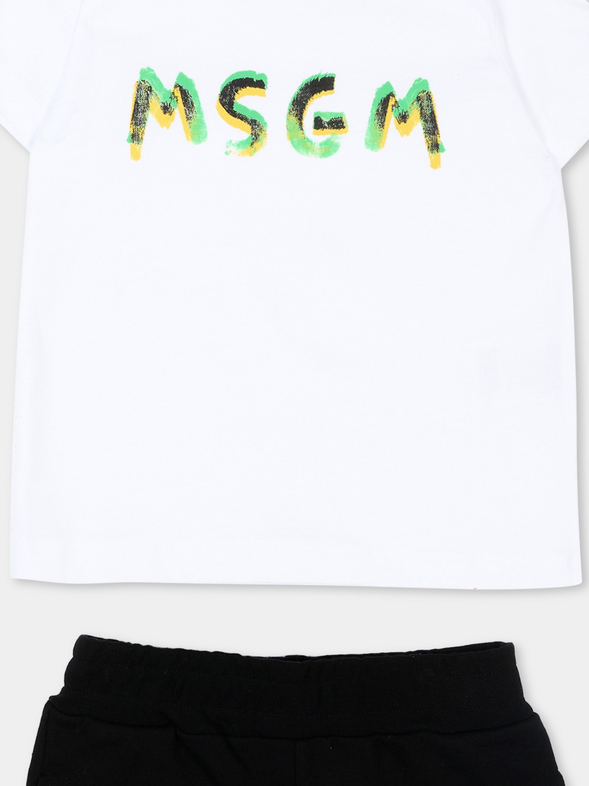 Completo sportivo multicolor per neonati con logo,Msgm Kids,S6MSUNTR263 001/01