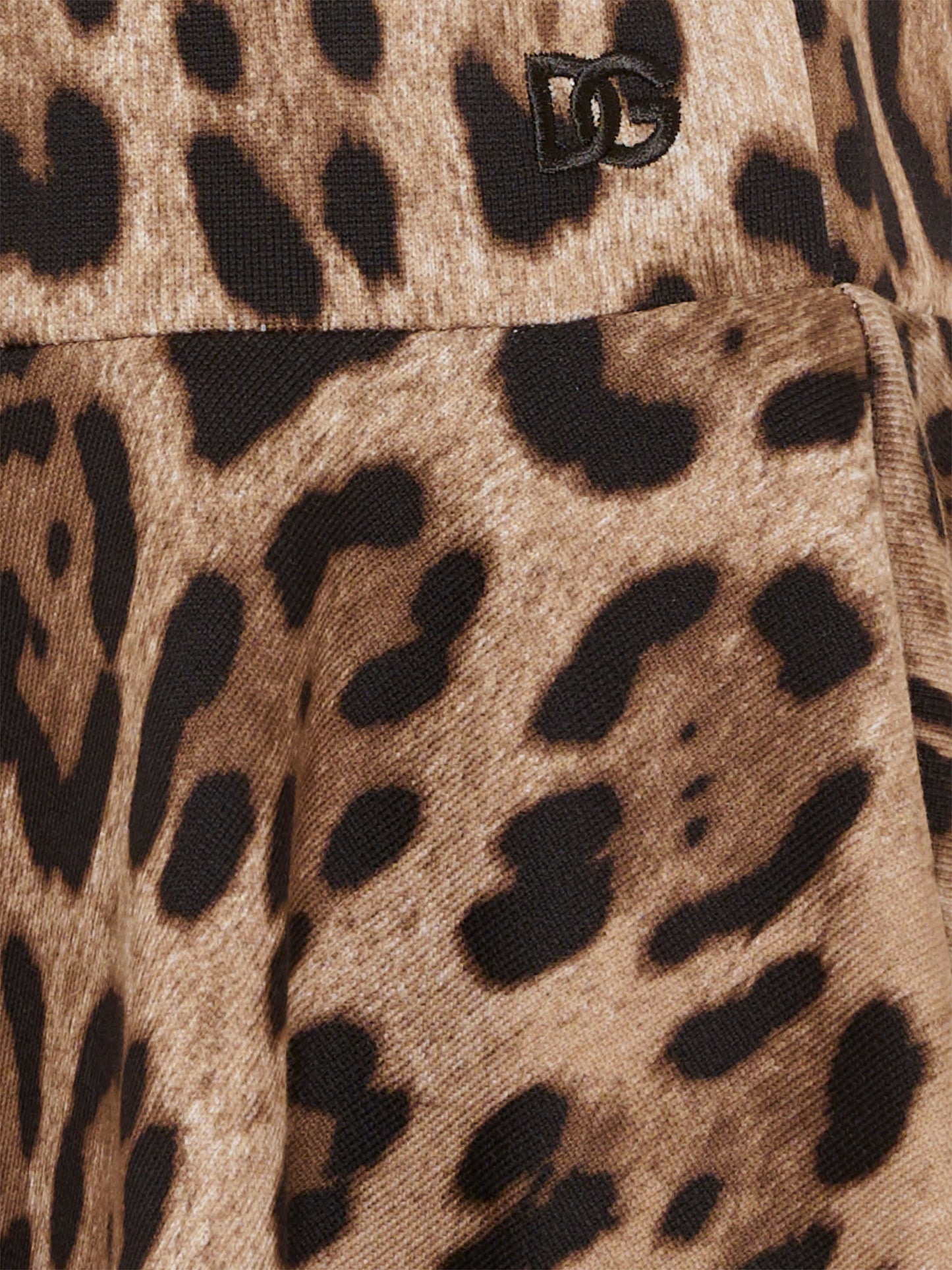 Gonna marrone per bambina con stampa animalier,Dolce & Gabbana Kids,L5JIB8 HS7LD HY13M