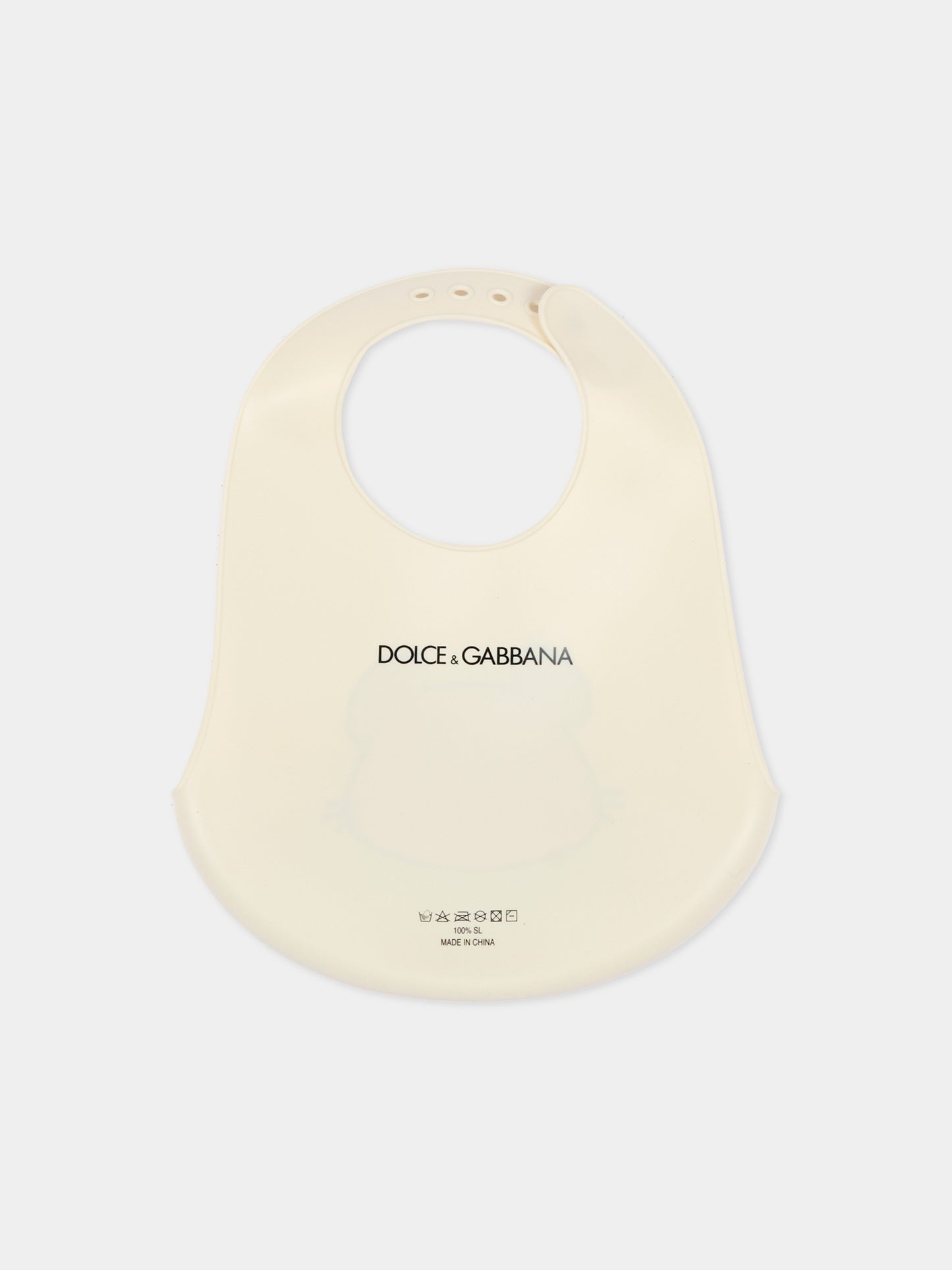 Bavaglino beige per neonata con logo,Dolce & Gabbana Kids,LN5H41 G7PZV W3789