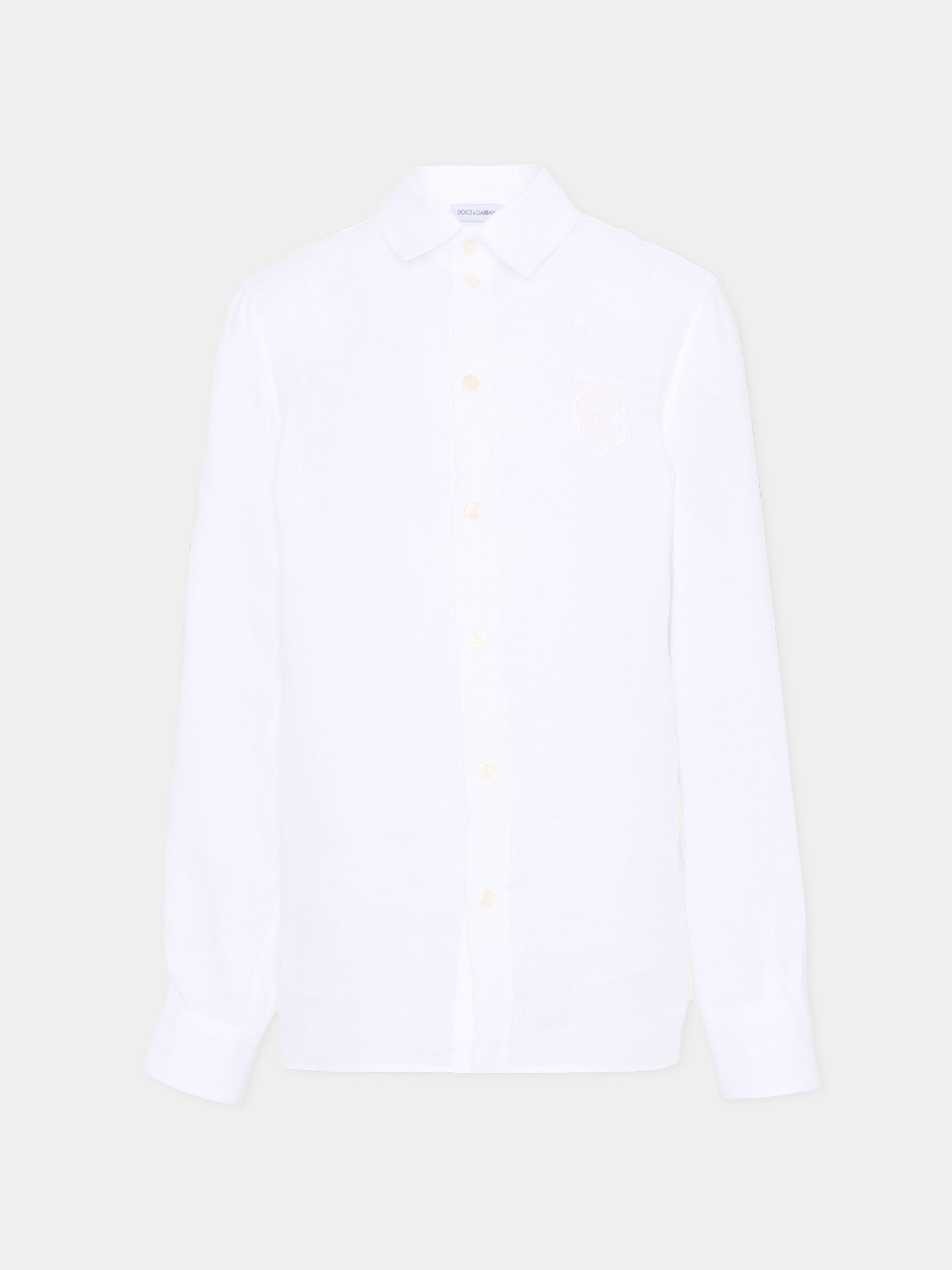 Camicia bianca per bambino con logo,Dolce & Gabbana Kids,L44S71 FU4LU W0800