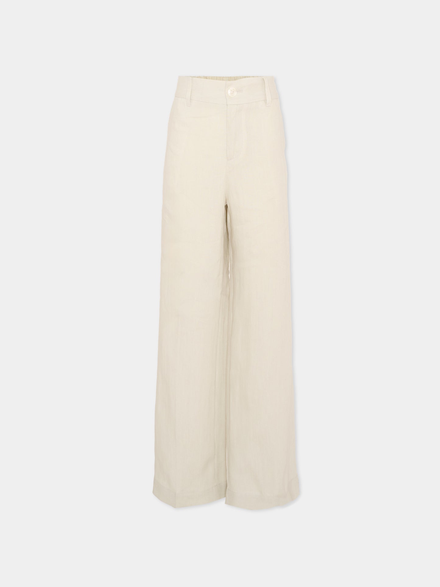 Pantaloni beige per bambino con logo,Dolce & Gabbana Kids,L44P73 FU4LH A3791