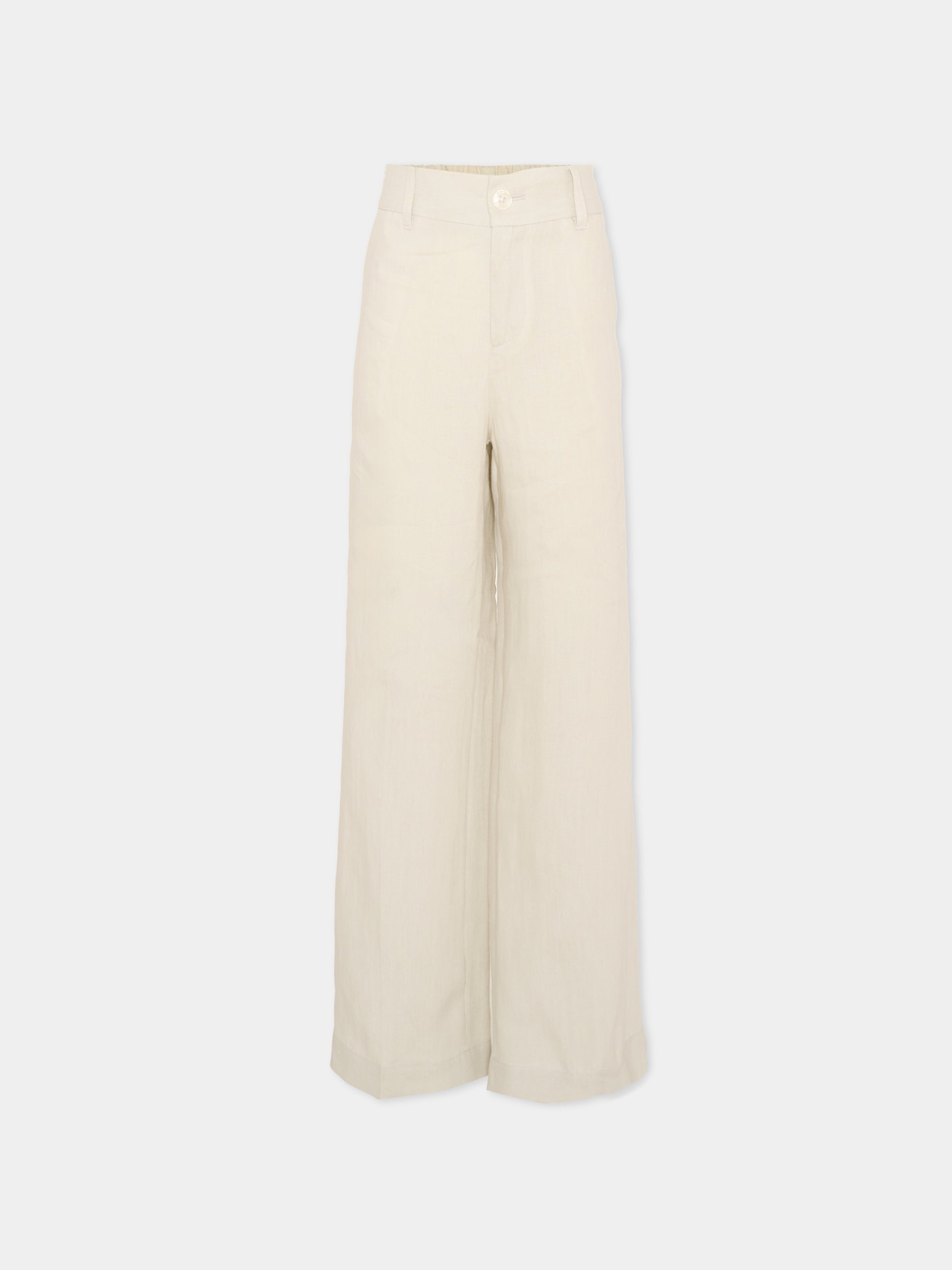 Pantaloni beige per bambino con logo,Dolce & Gabbana Kids,L44P73 FU4LH A3791